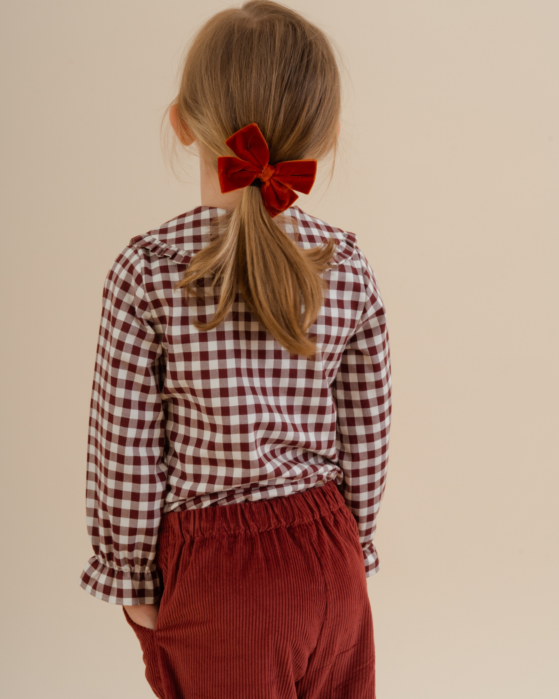 Large Velvet Hairclip Rust