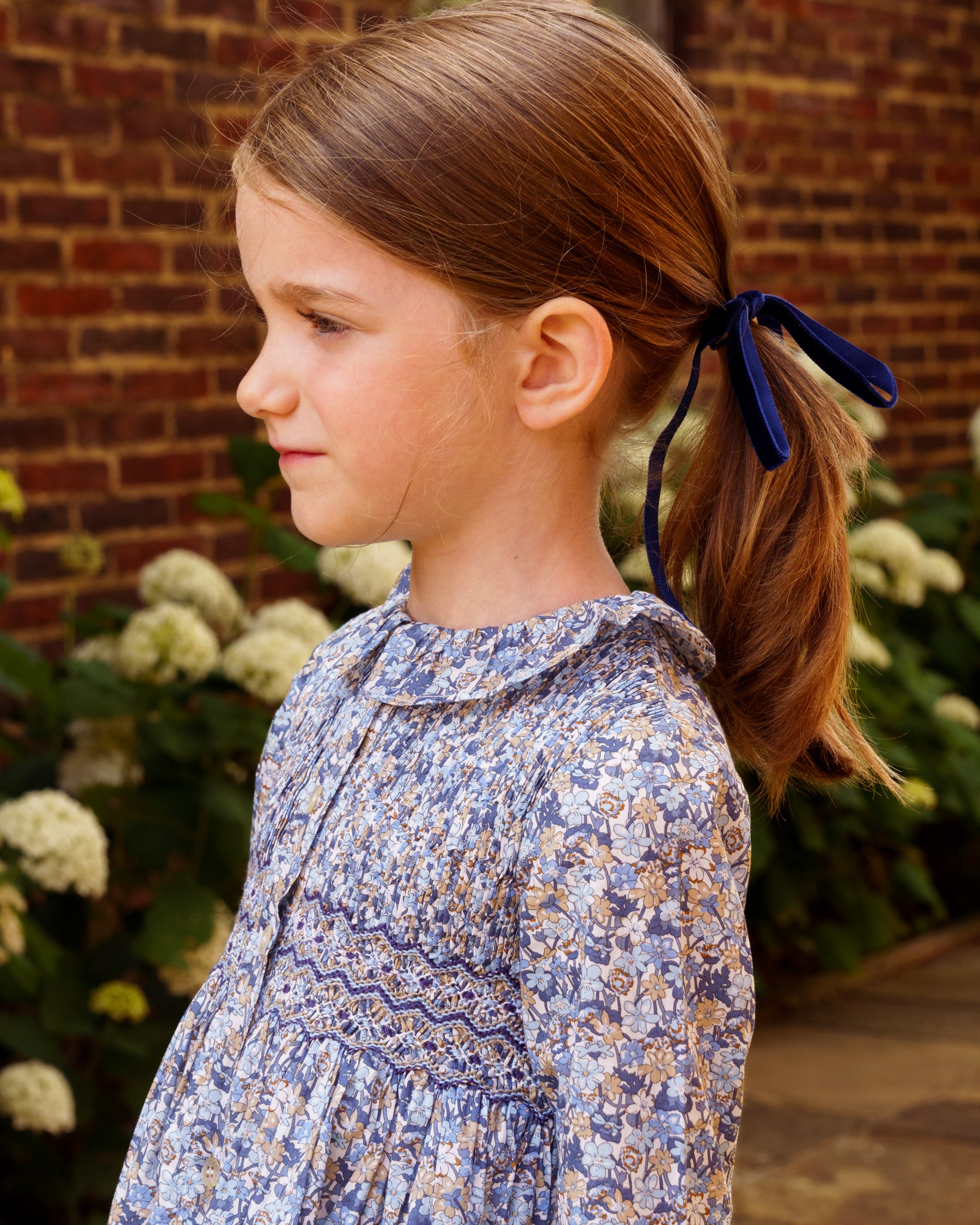 Thin Velvet Hair Tie Navy