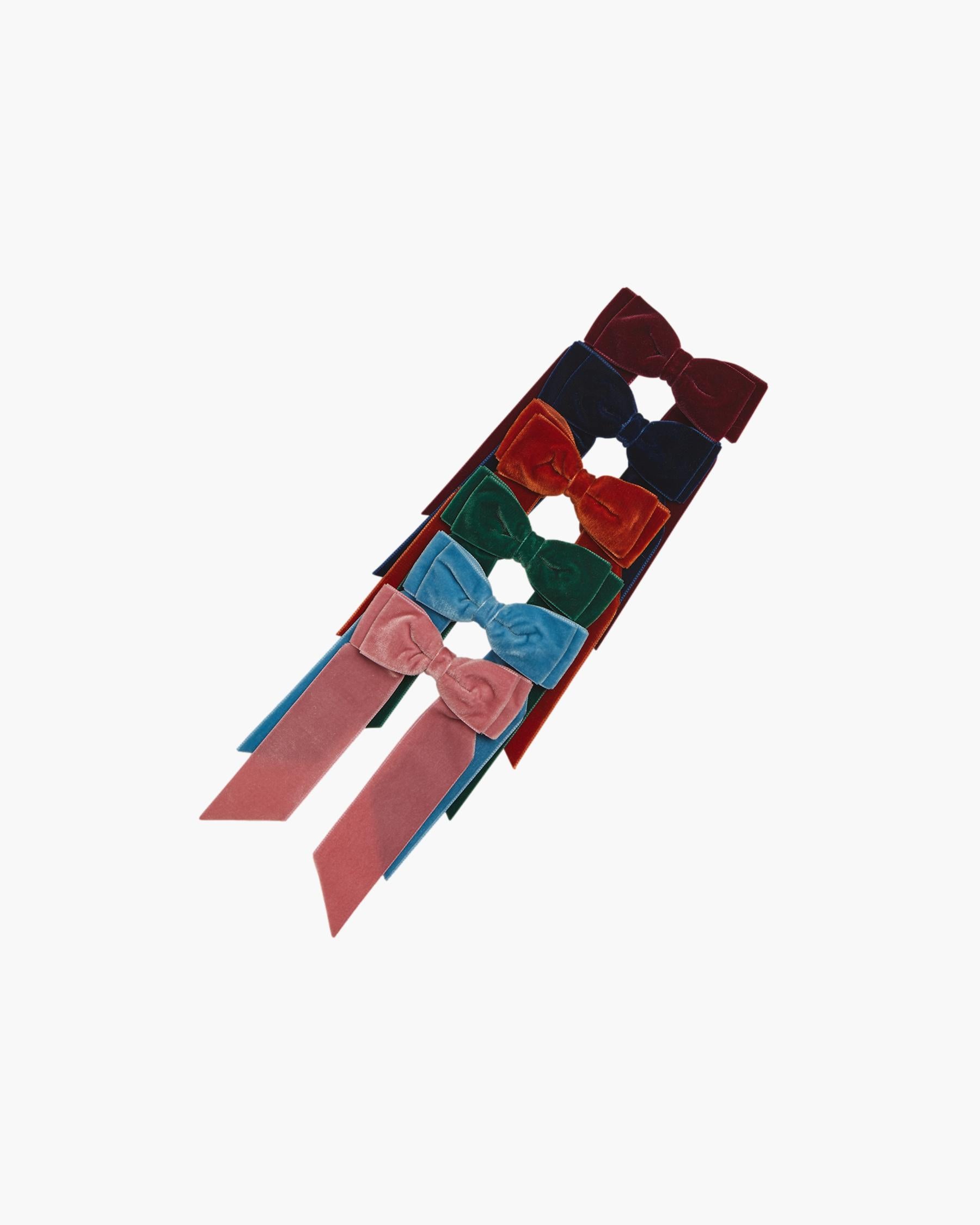 Large Velvet Hairclip Blue