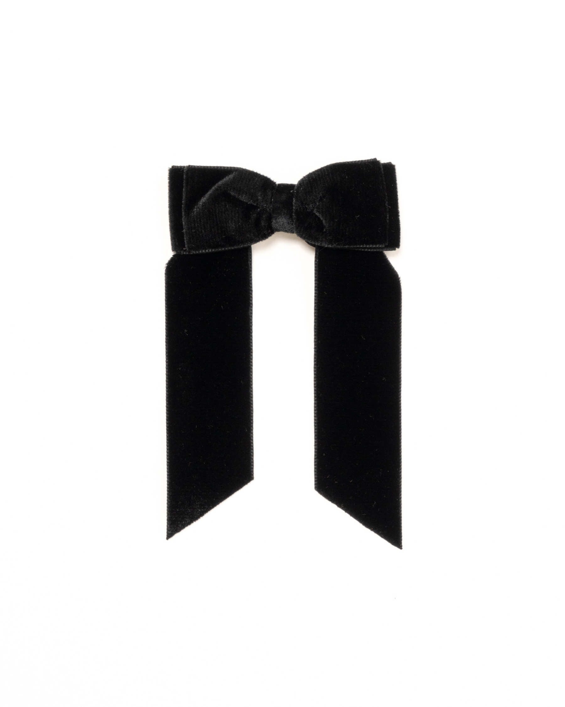 Large Velvet Long Tail Bow Black