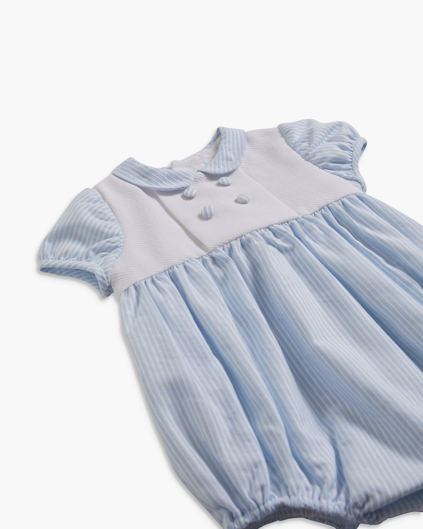 Alex Romper Dusty Blue Pique