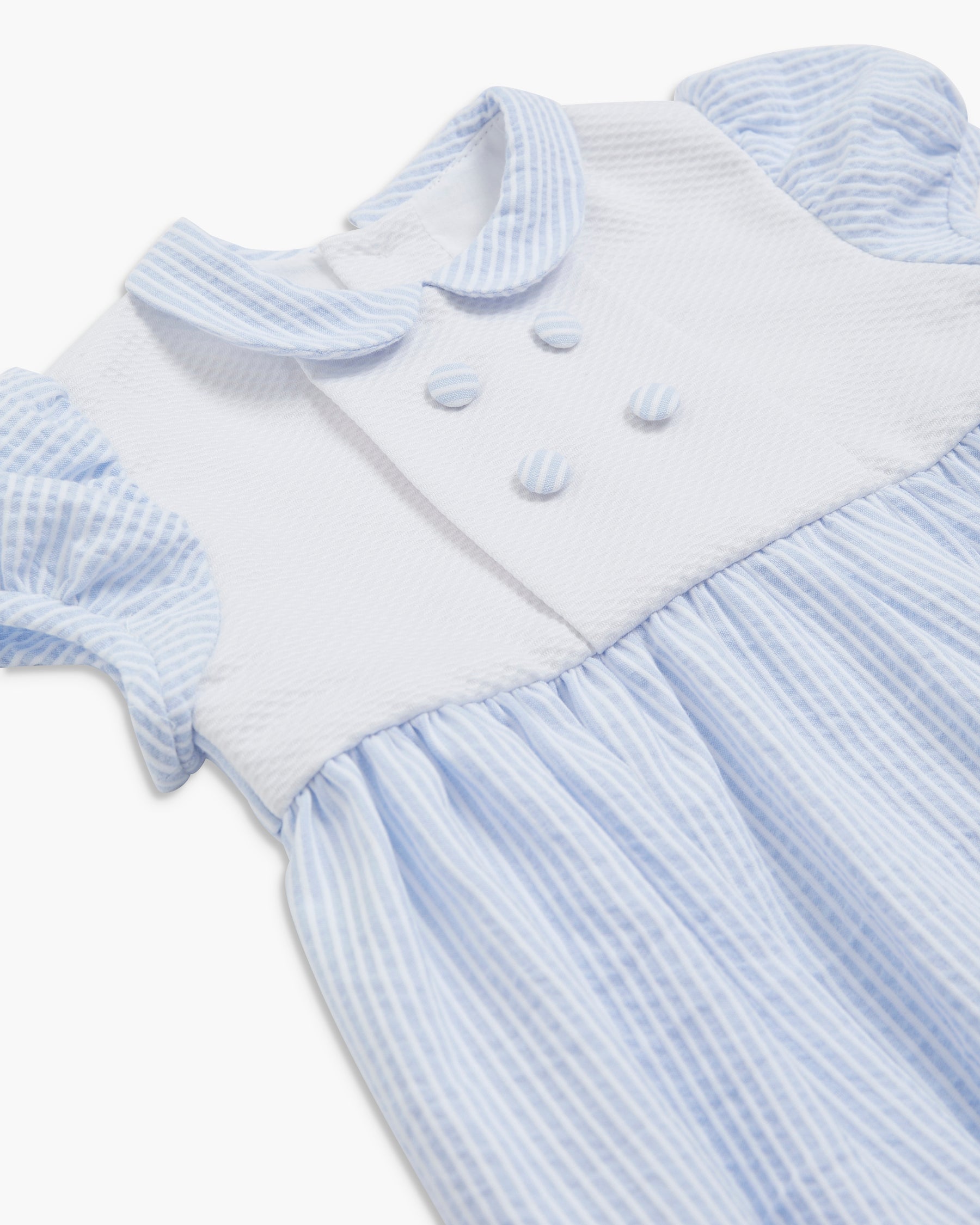 Alex Romper Dusty Blue Pique