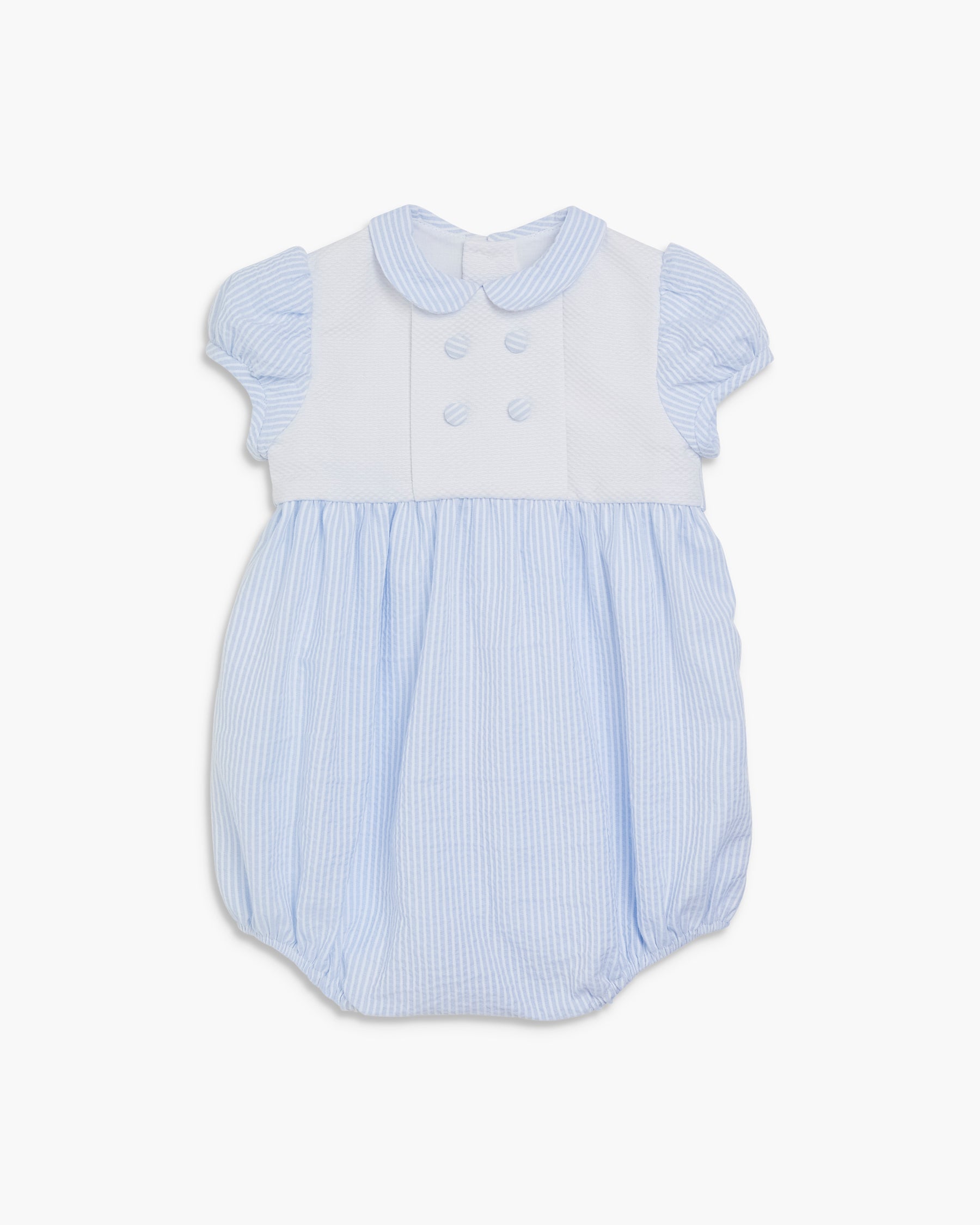 Alex Romper Dusty Blue Pique