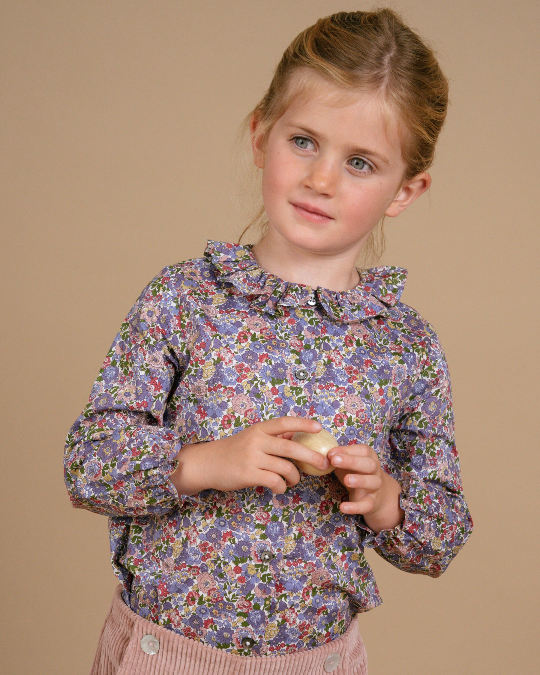 Amelia Blouse Green/Pink Liberty