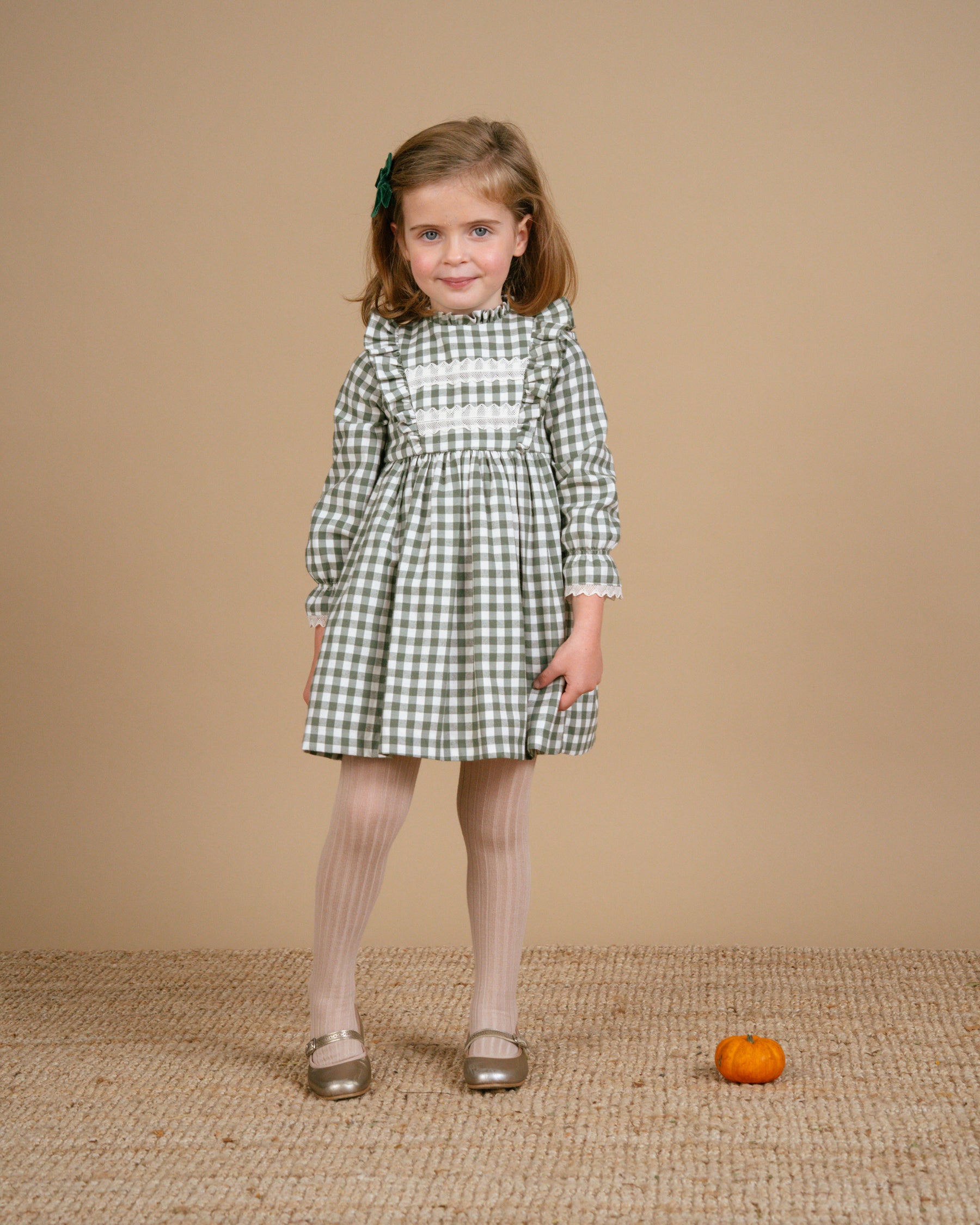 Soledad Dress Khaki Vichy