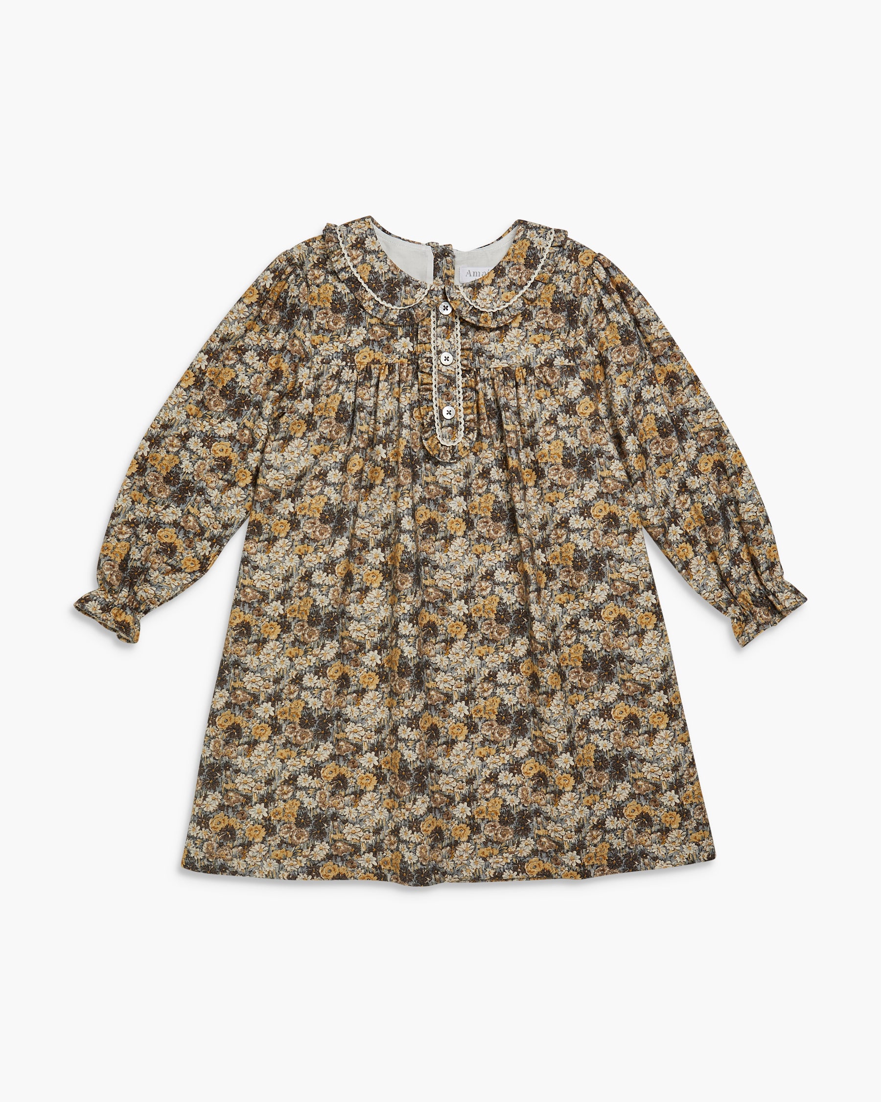 Antoinette Dress Floral Emerised Twill