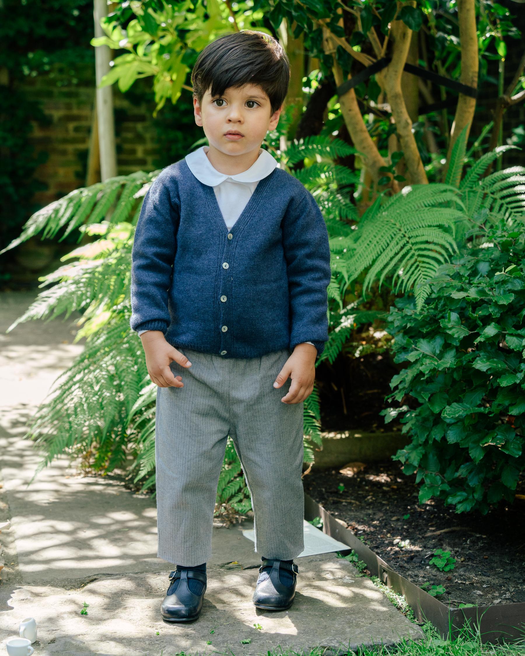 Leather Navy Blue T-Bar Baby Boy Shoes