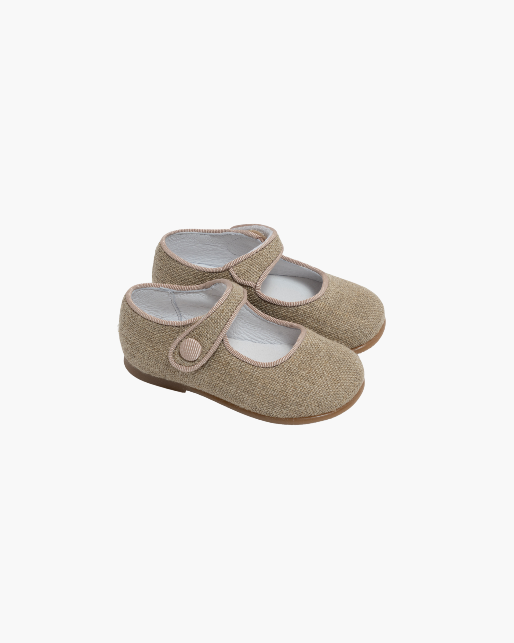 Baby Girl Shoes in linen Mary Jane style