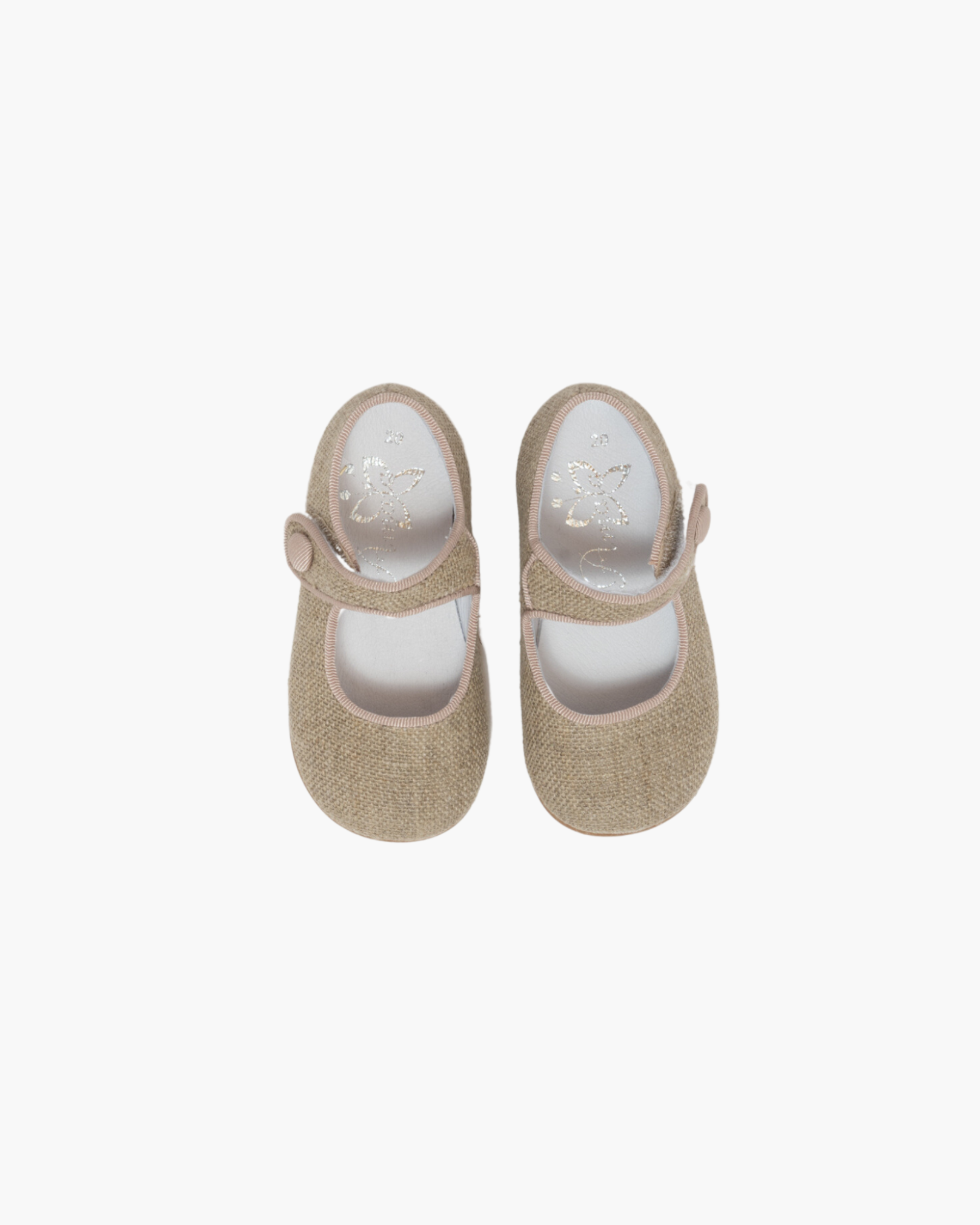 Baby Girl Shoes in linen Mary Jane style