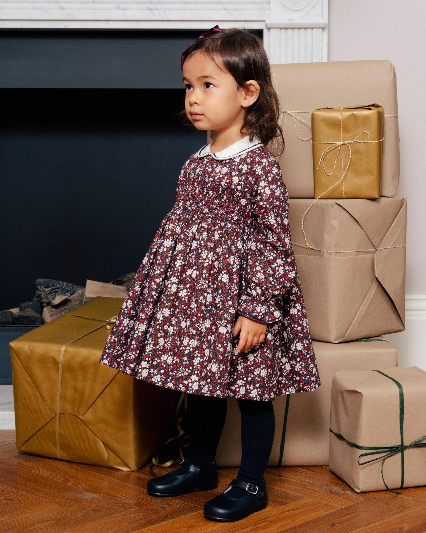 Baby Girl Shoes in Navy leather, style Mary Jane