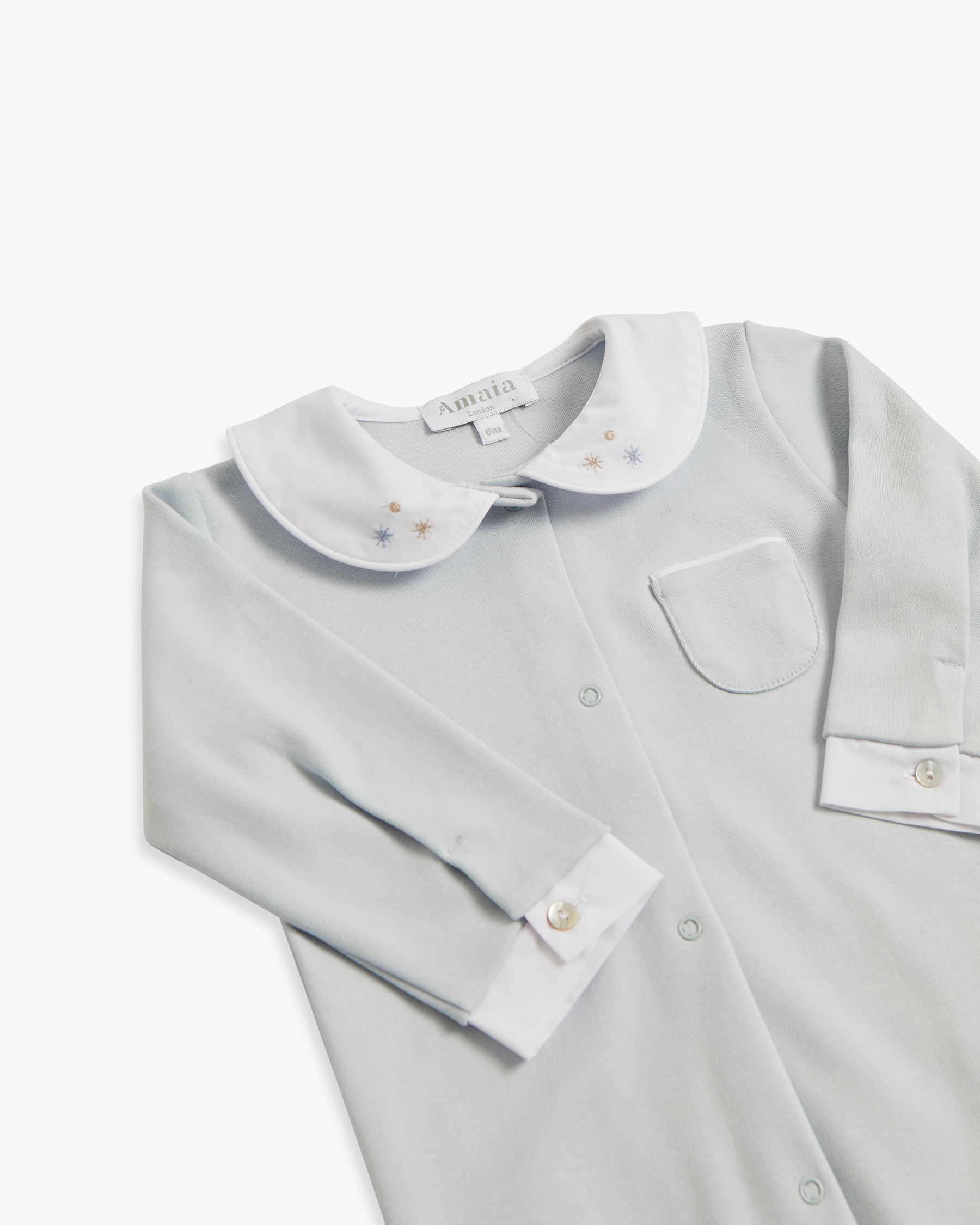 Embroidered Babygrow Blue