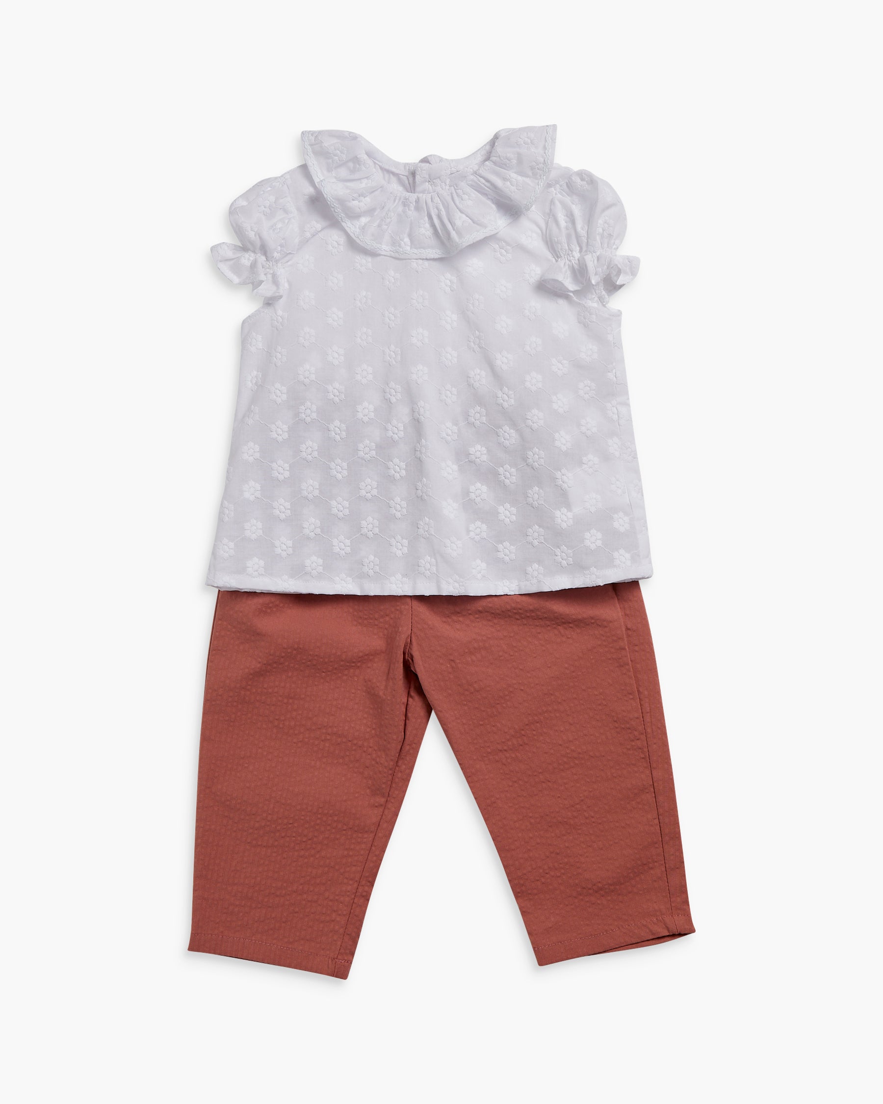 Tito Trousers Brick Seersucker