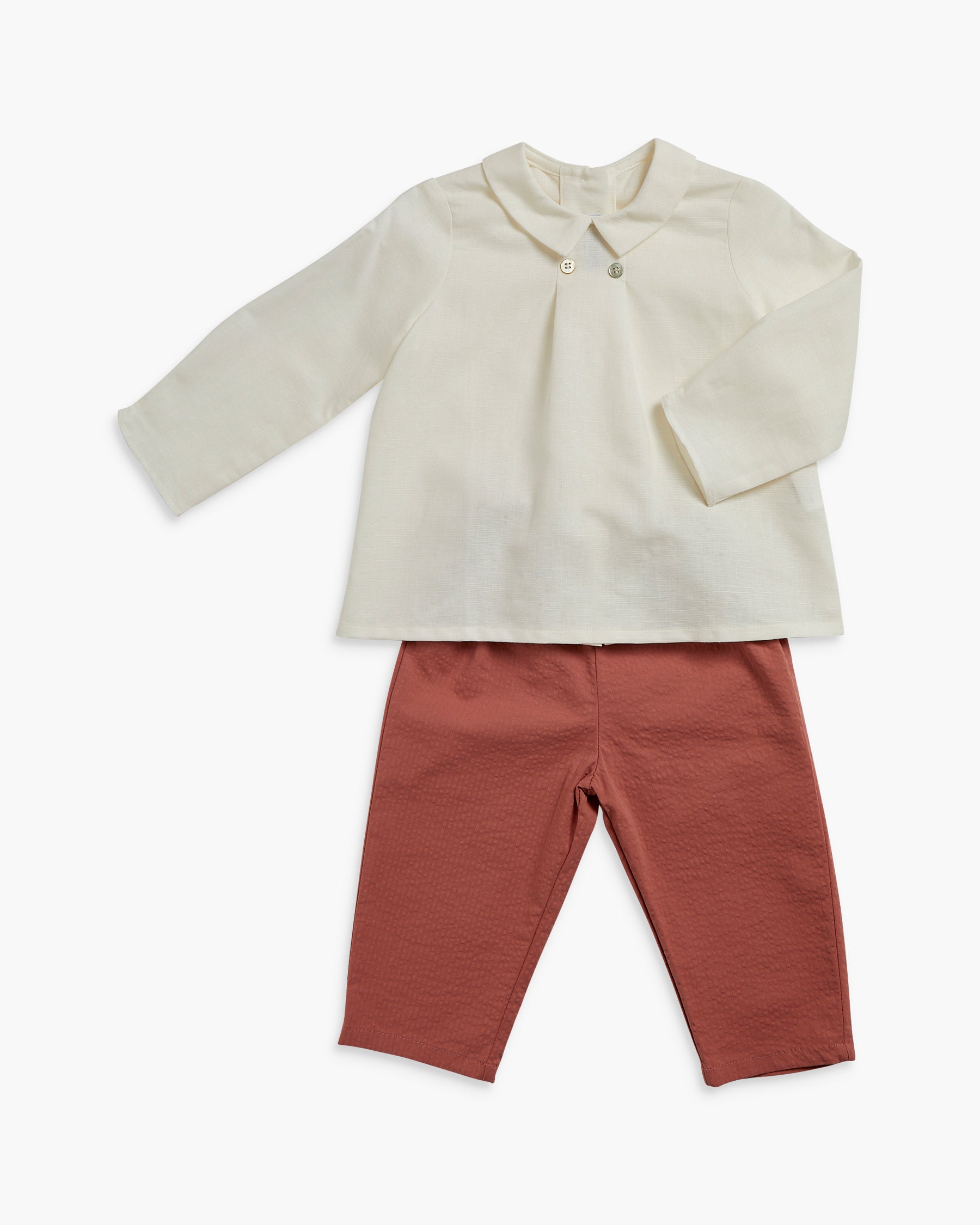 Tito Trousers Brick Seersucker