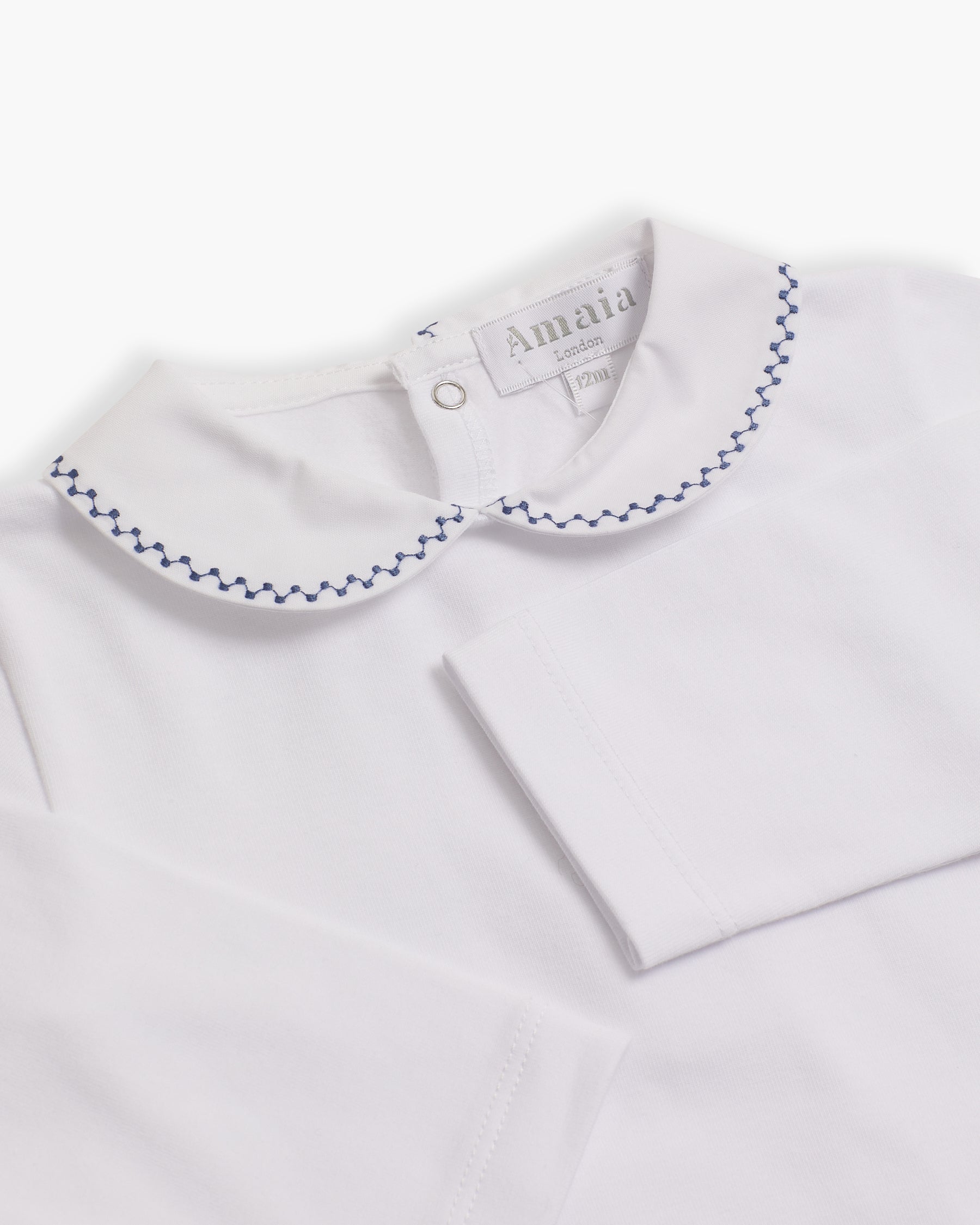 LS Bodysuit Navy Embroidery