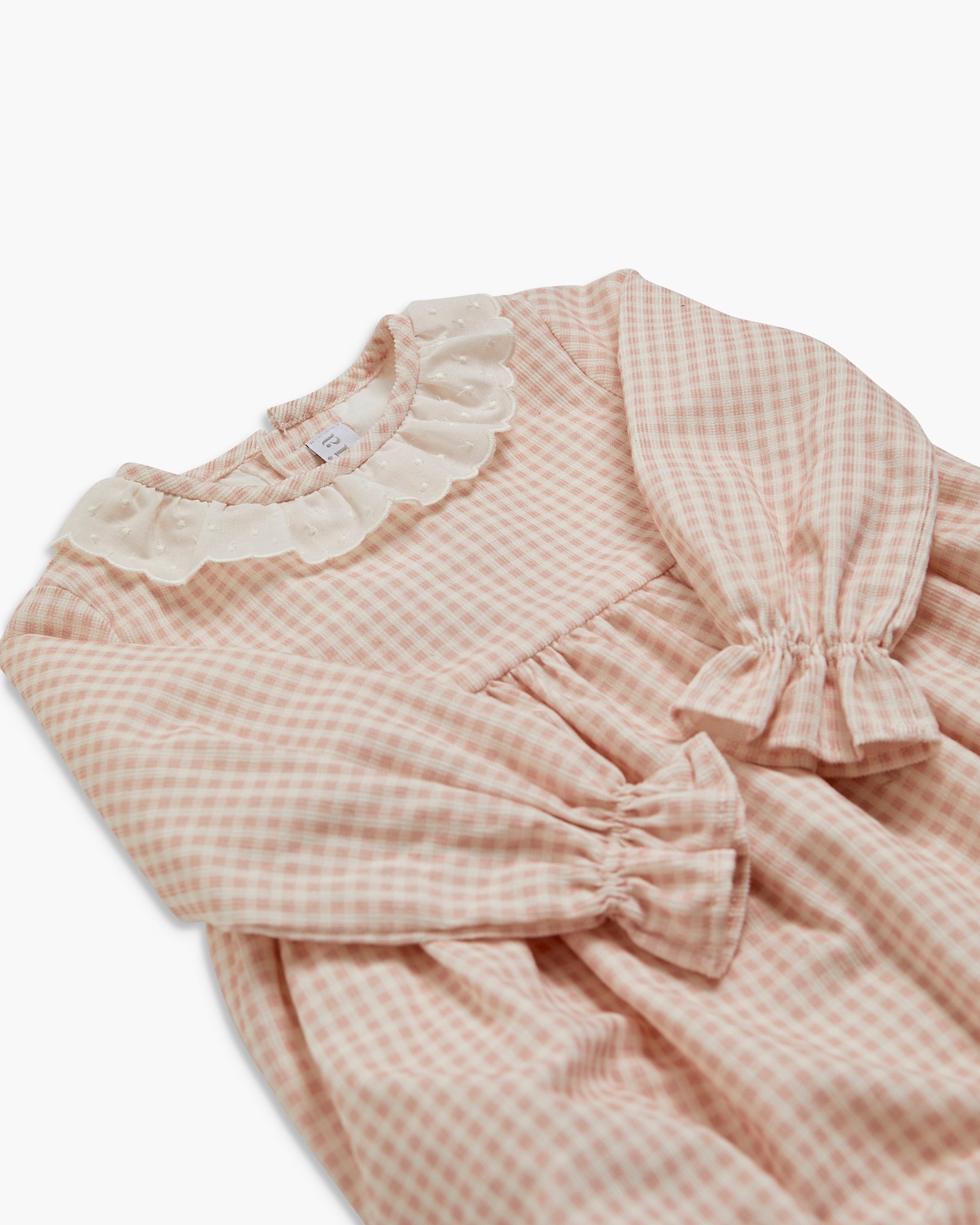 Bubble Romper Vichy Print Babycord