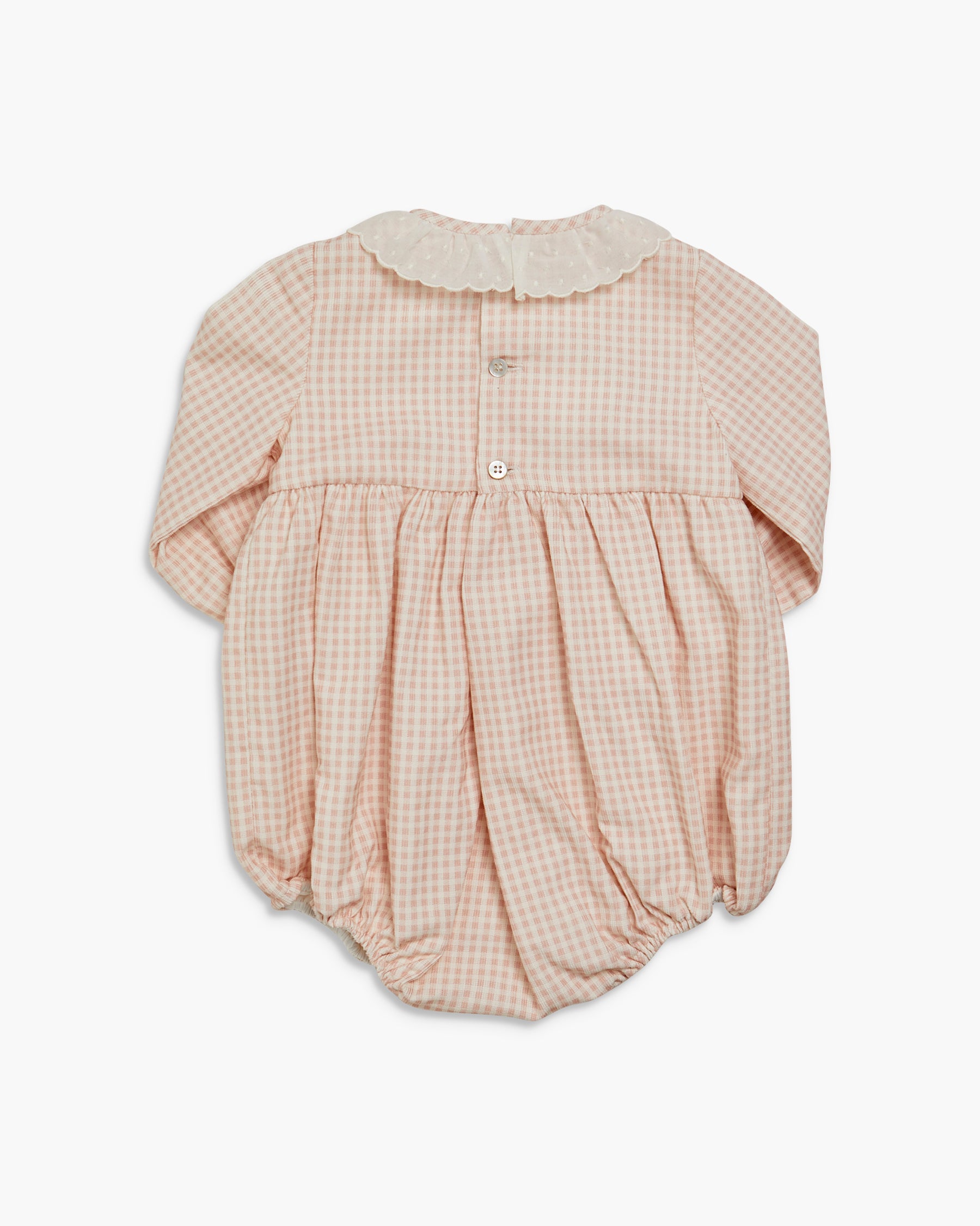 Bubble Romper Vichy Print Babycord