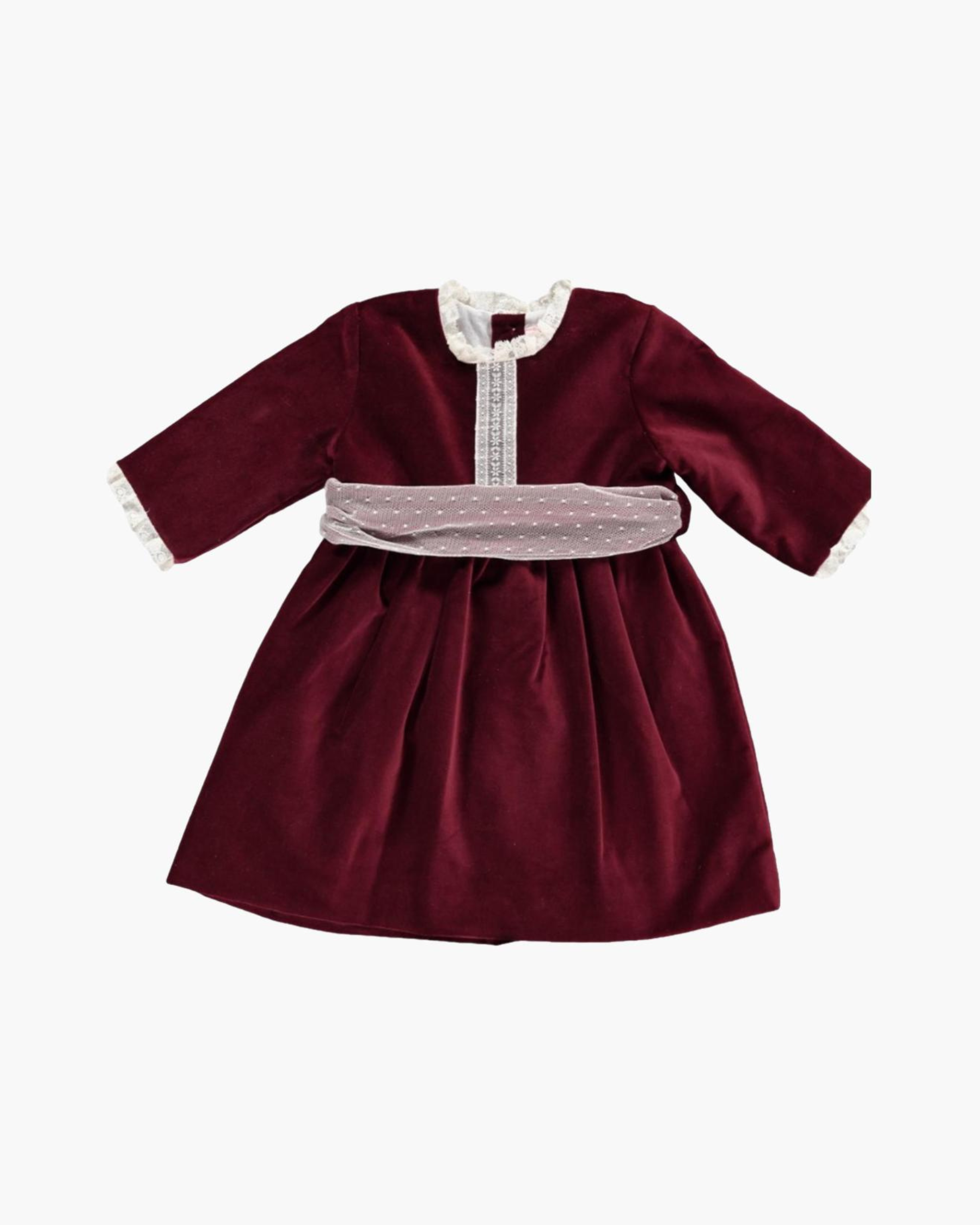 strapless open back dress Sarah Louise Baby Girls Red Velvet Dress main image 1
