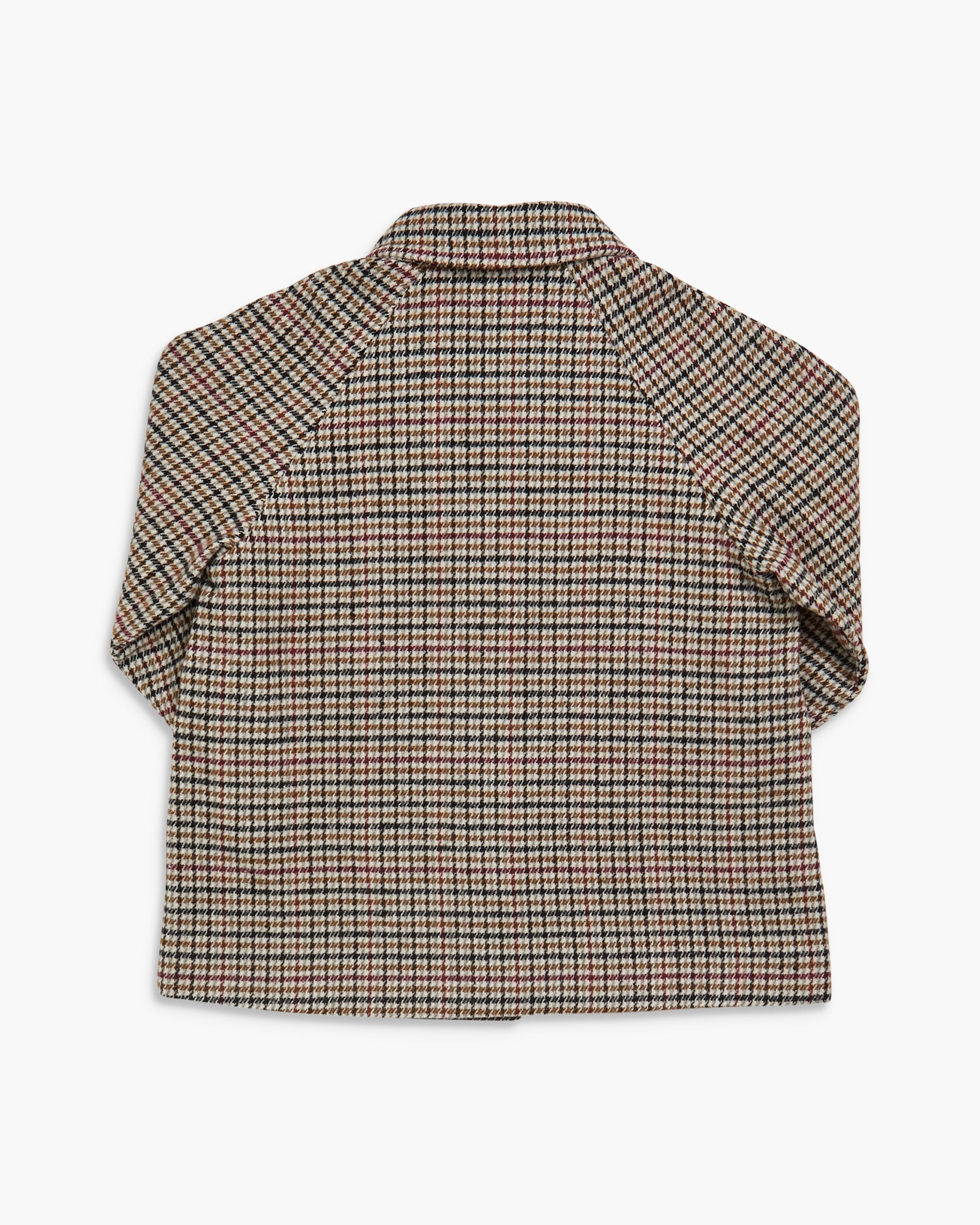 Back of checked Tweed Car Coat for girl and boy