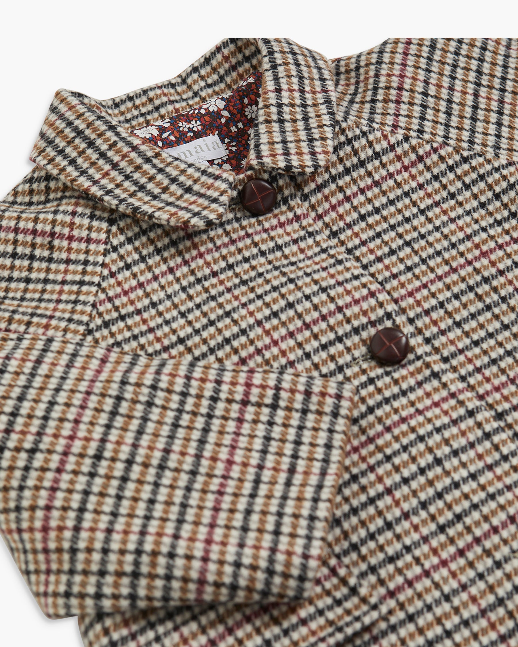 Checked Tweed Car Coat for girl and boy
