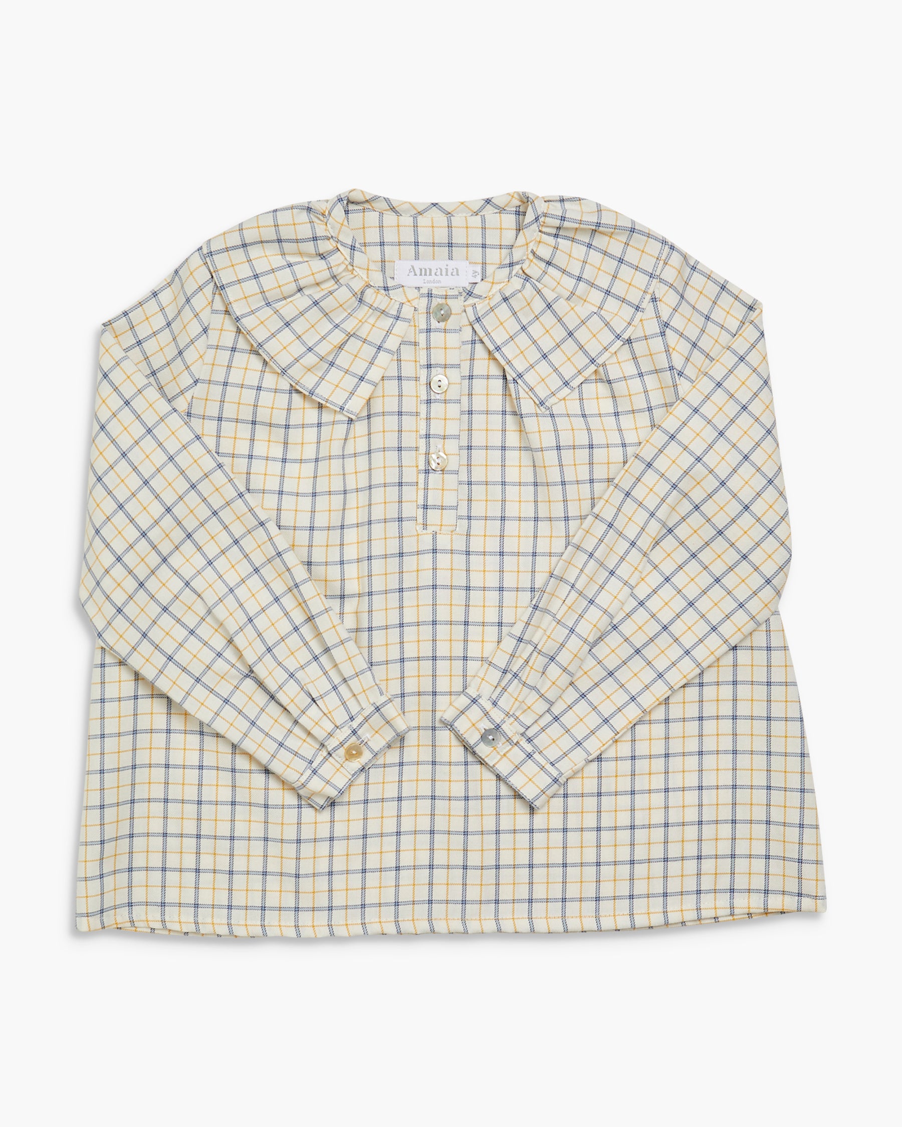 Champs-Elysees Blouse Blue/Yellow Check
