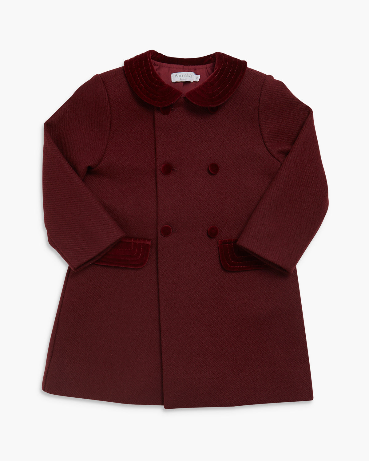 Tweed Classic Coat Burgundy - Luxury Elegance | Amaia London