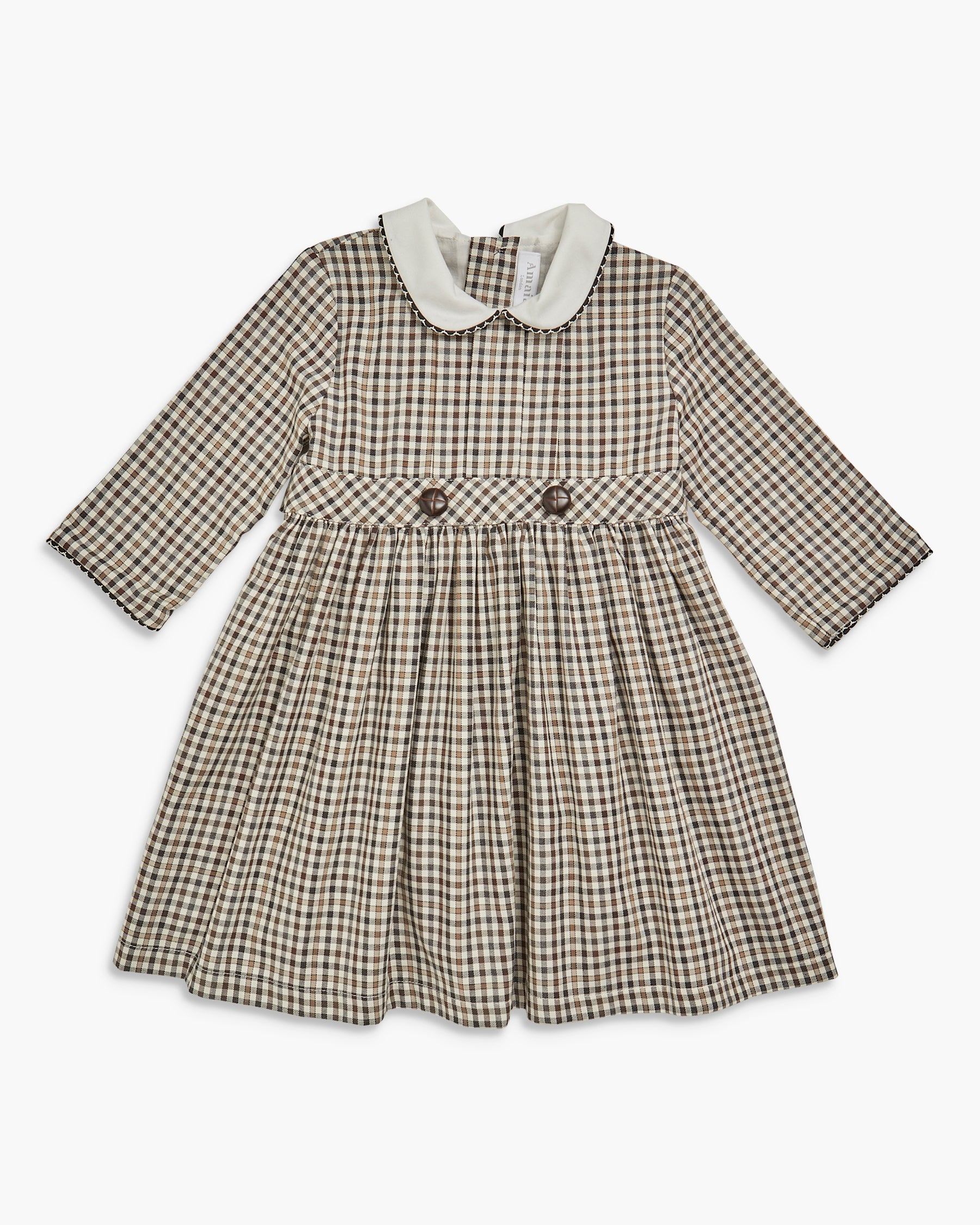Corneta Dress Brown/Black Check Twill