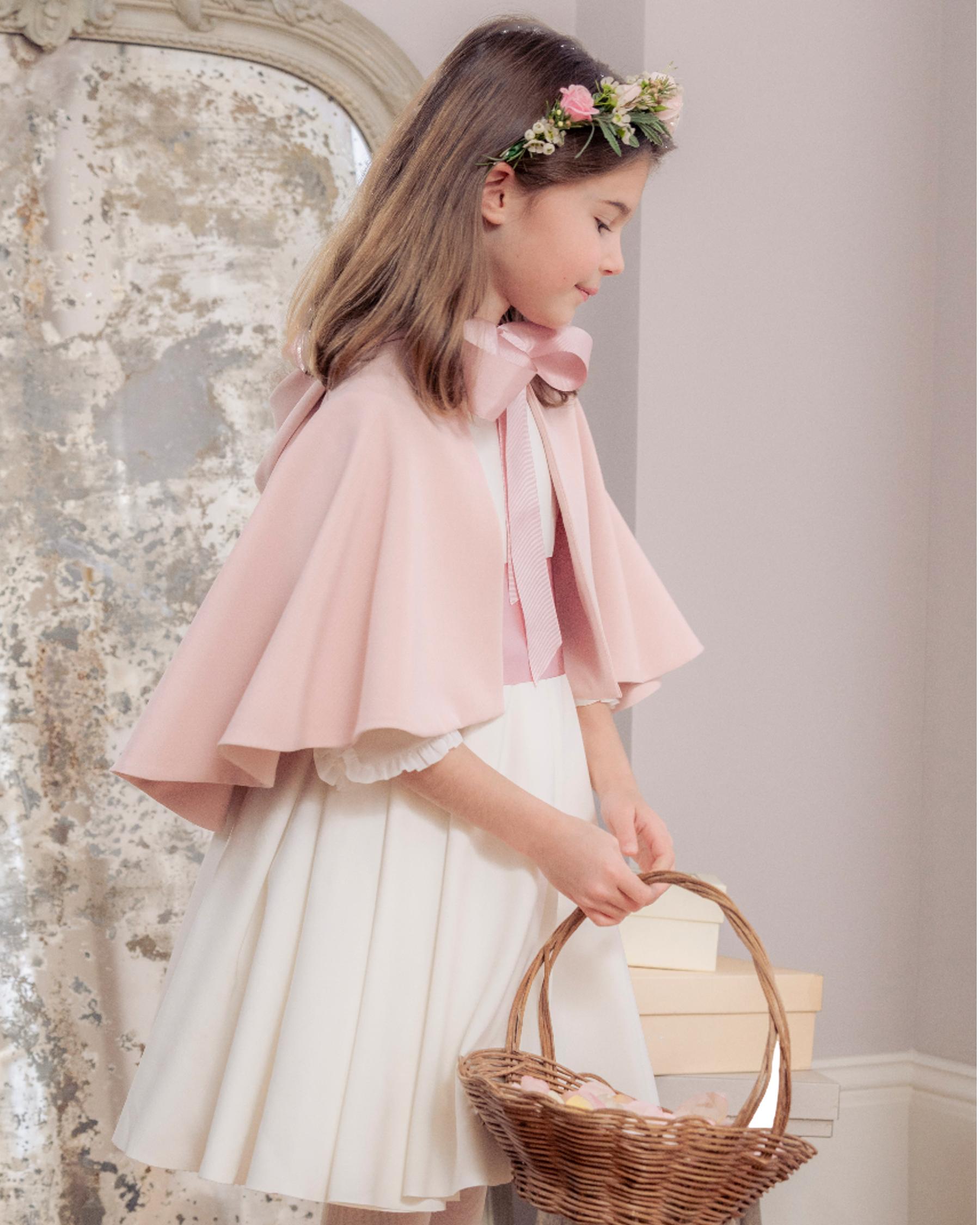 Crepe De Chine Cape Pink for girl