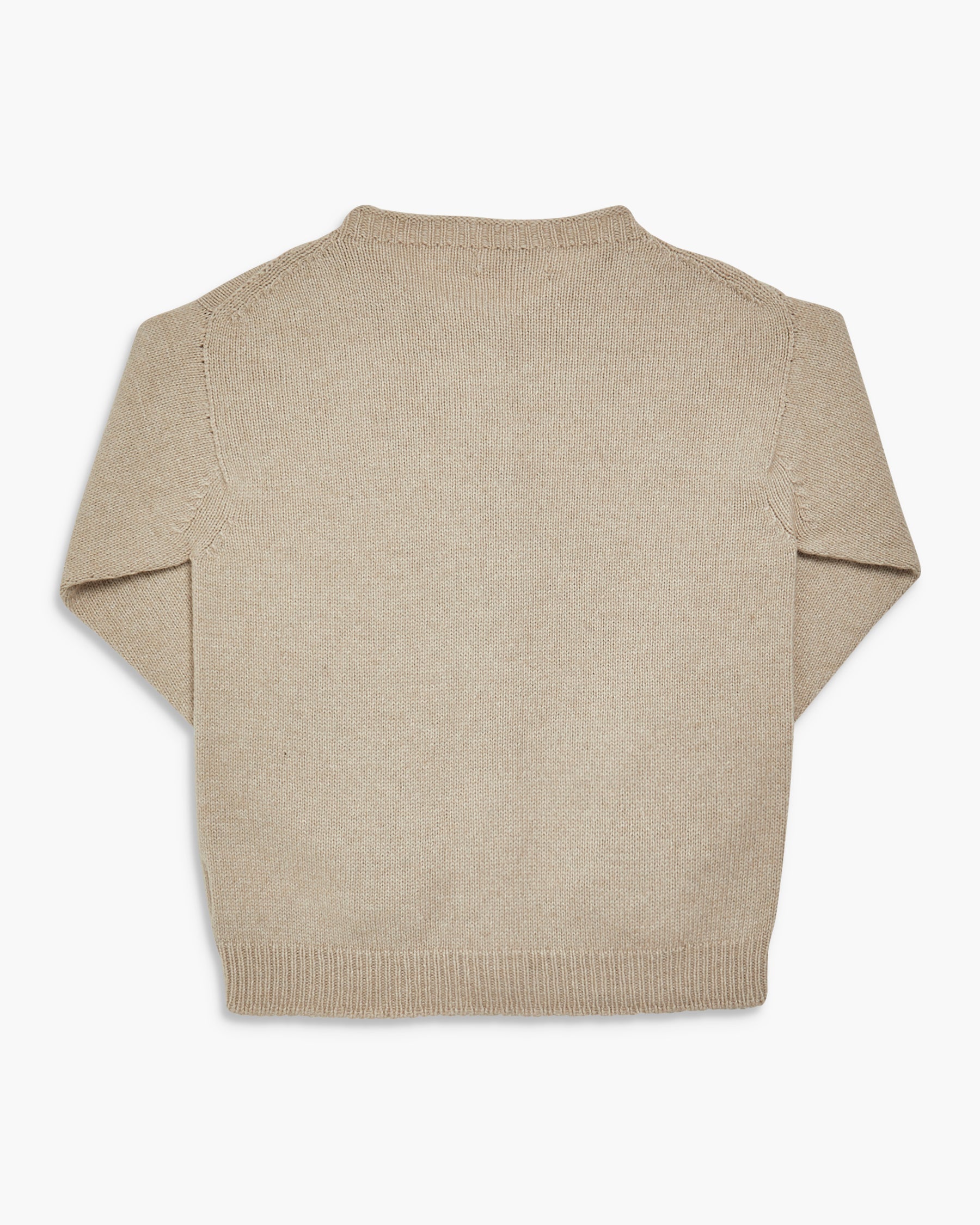 Back of beige cardigan for girl