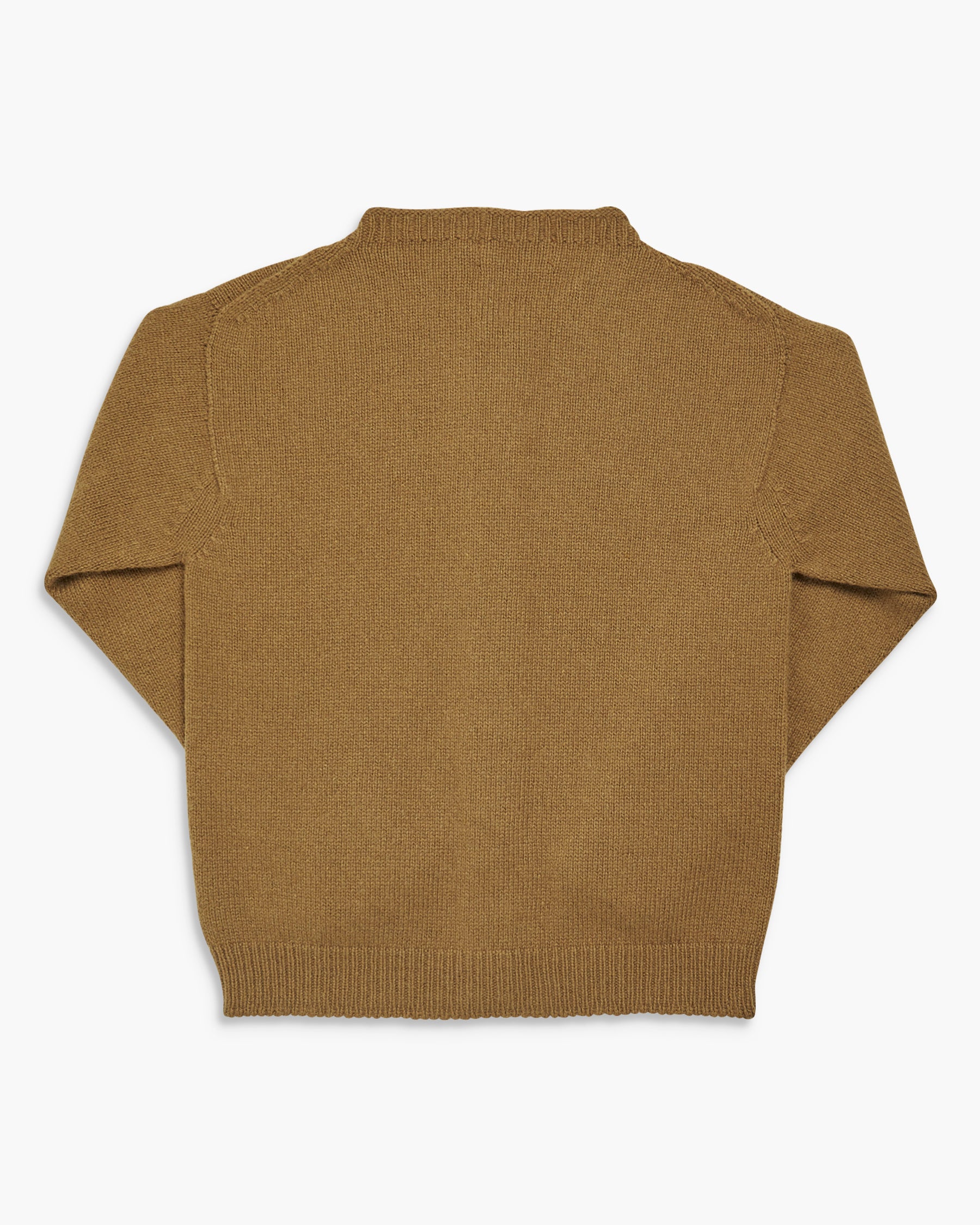 Back of mustard knit cardigan for girl