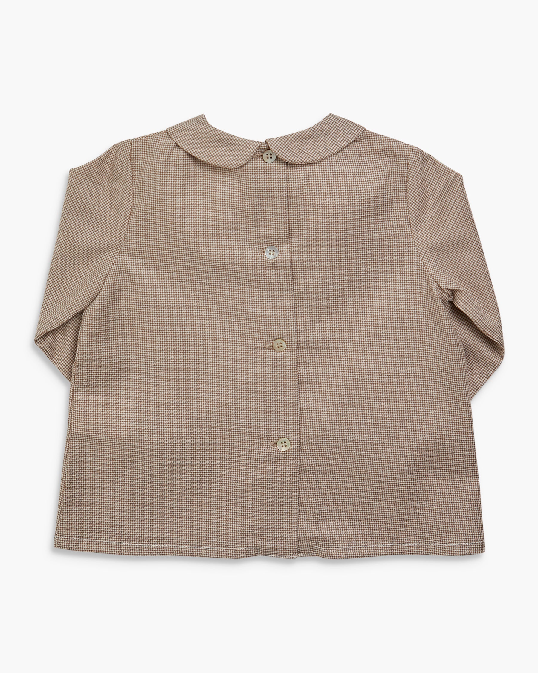 Brown checkered shirt on a white background