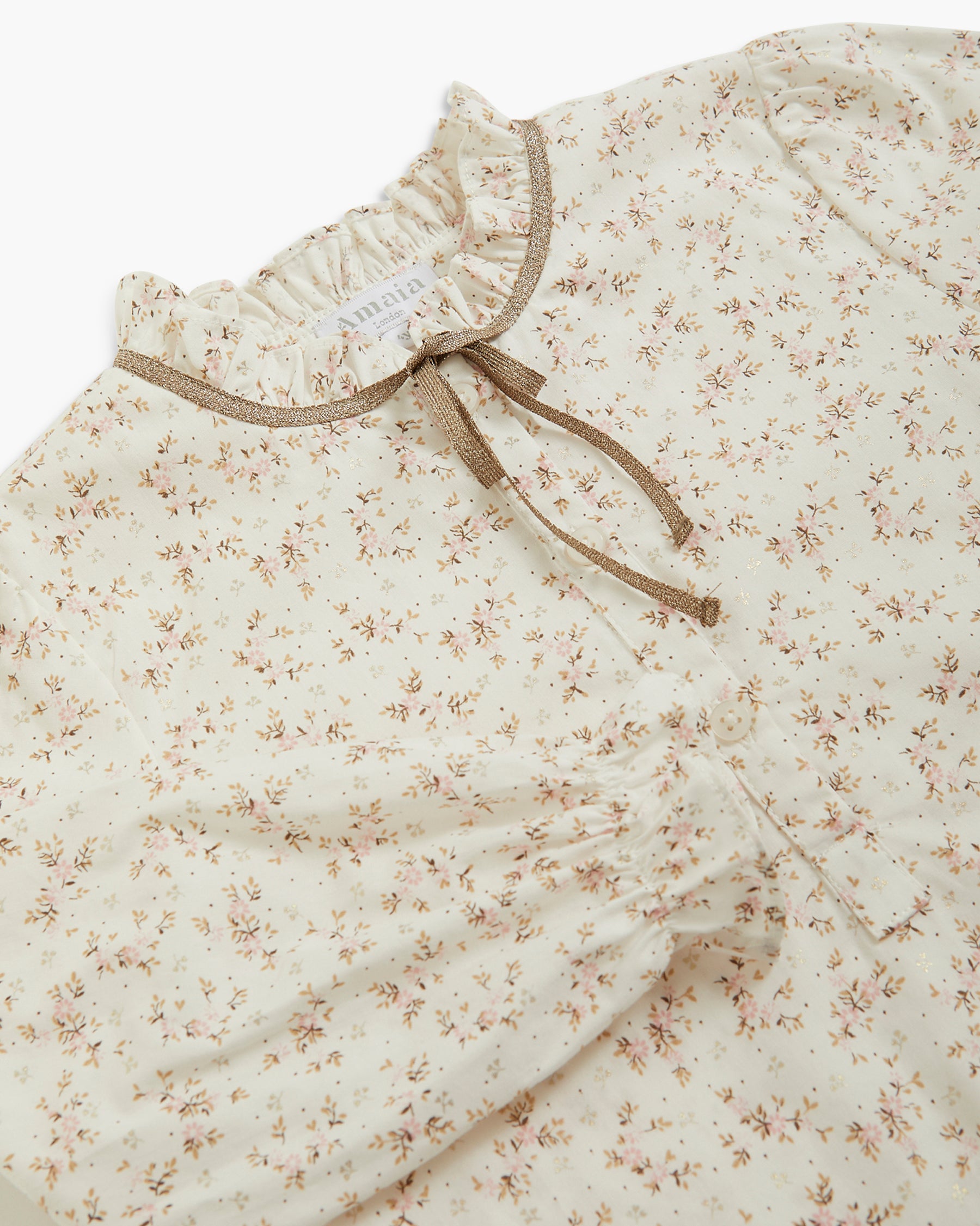 Diana Blouse Pink Gold Floral