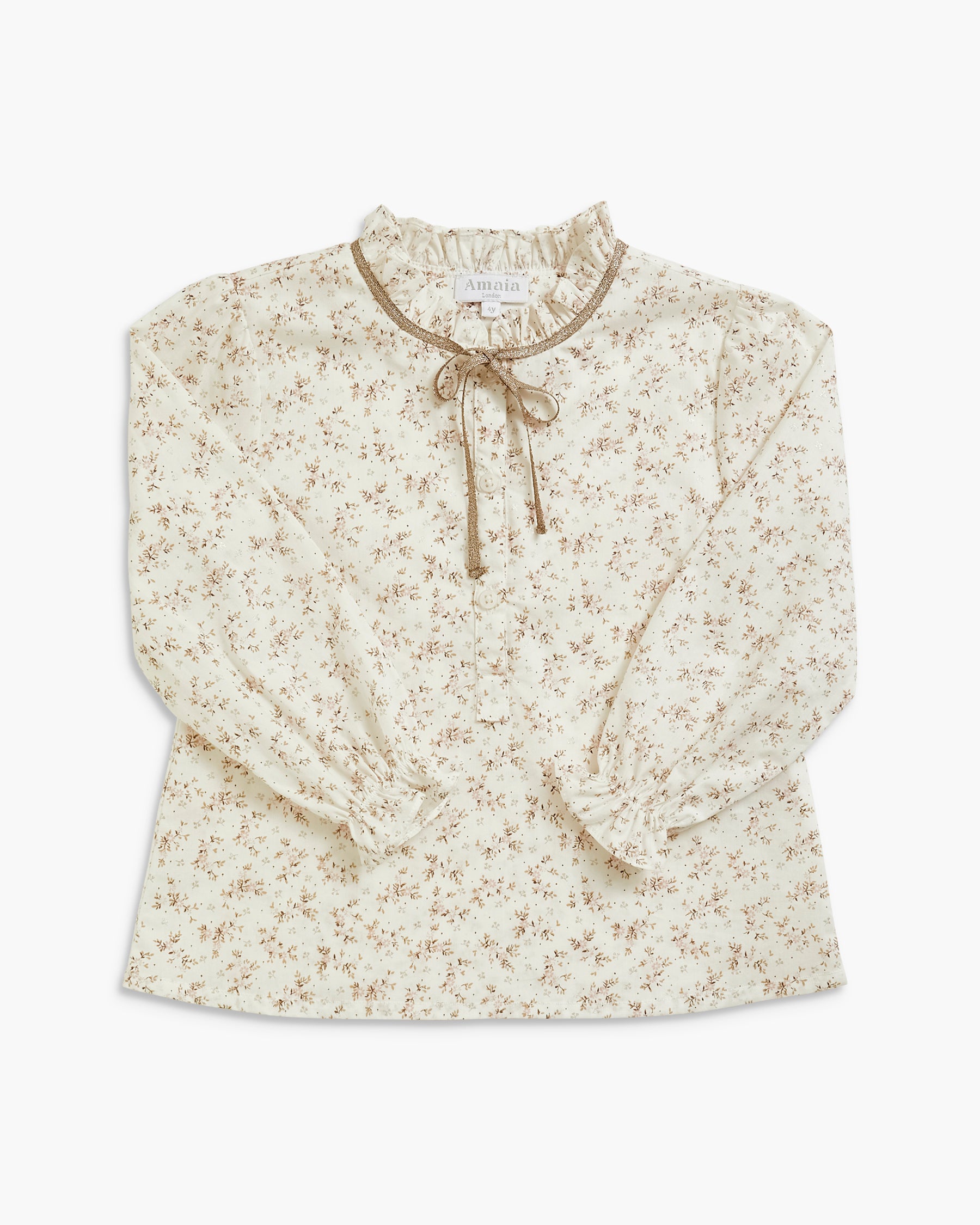 Diana Blouse Pink Gold Floral