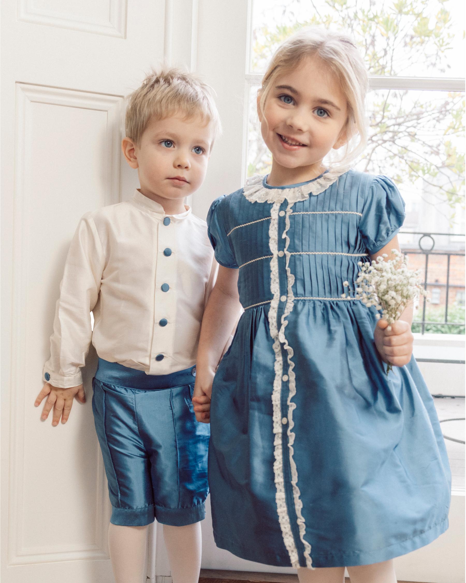 Elisabeth Dress Blue Silk