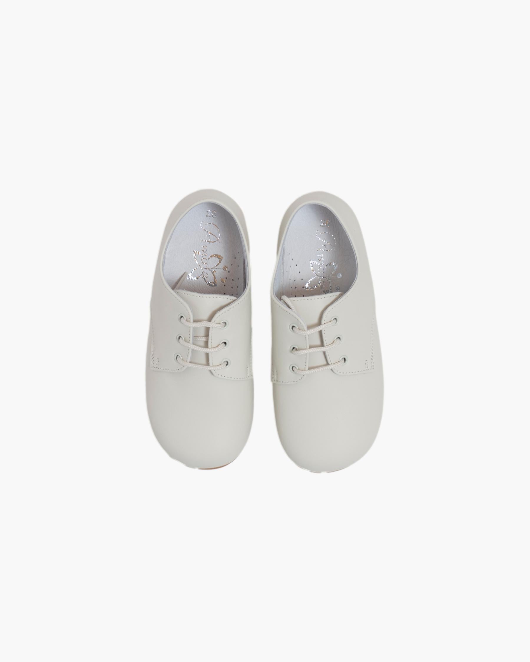 Boy Leather Lace-Up Shoes Ivory