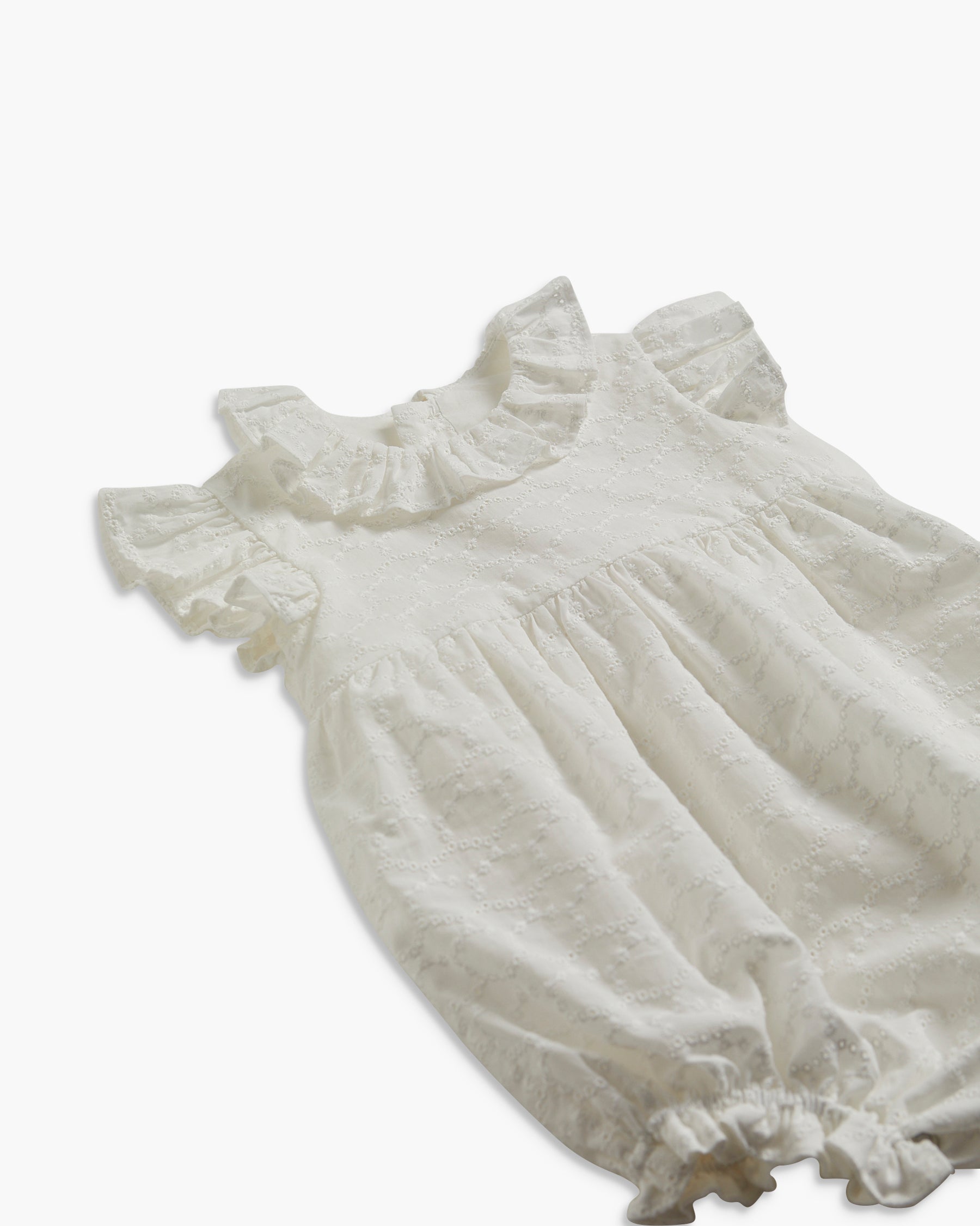 Lucette Romper Off White Embroidery