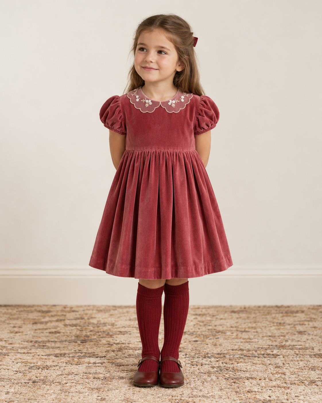 Lucrezia Dress Rose Velvet