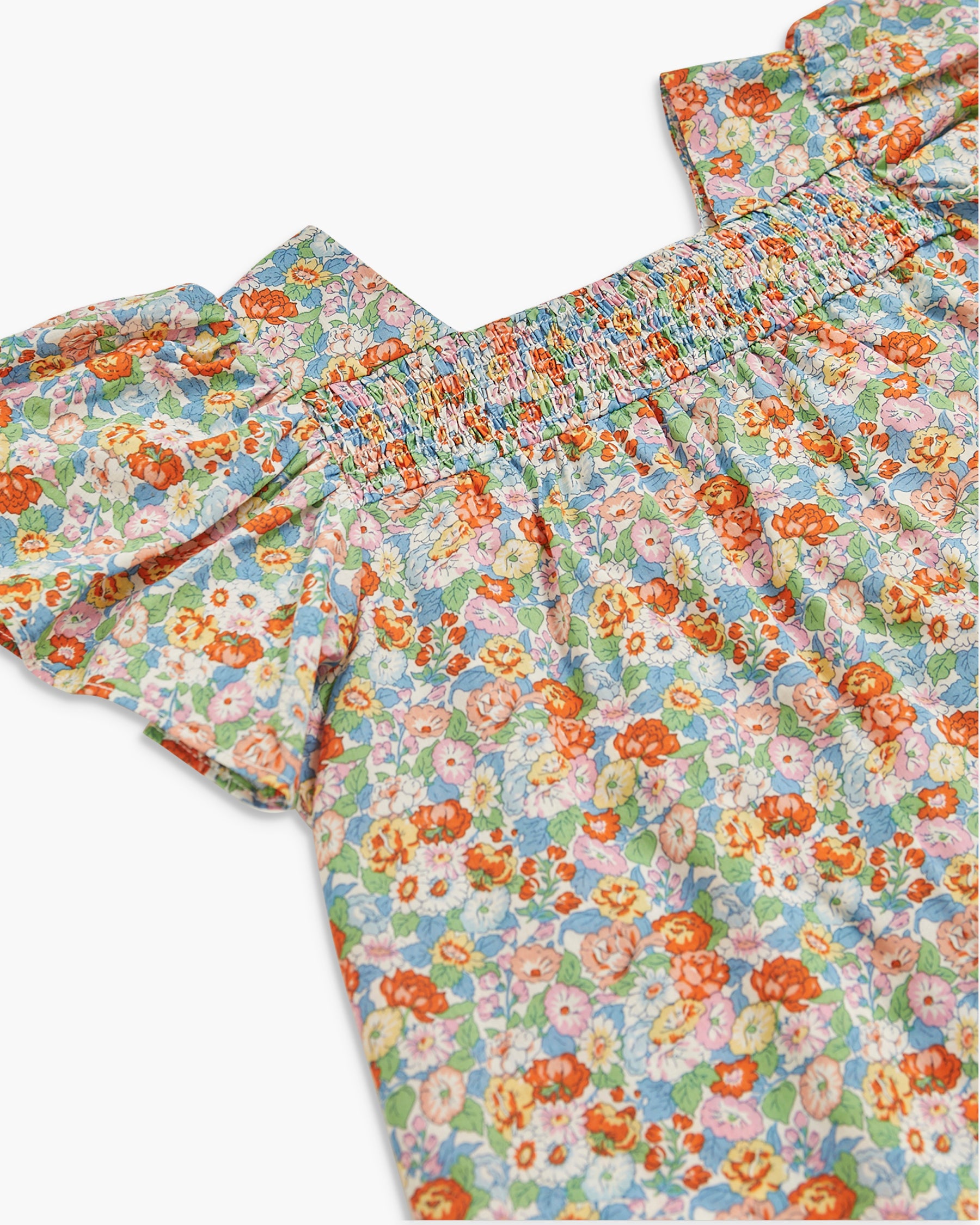 Floral patterned fabric with a white background