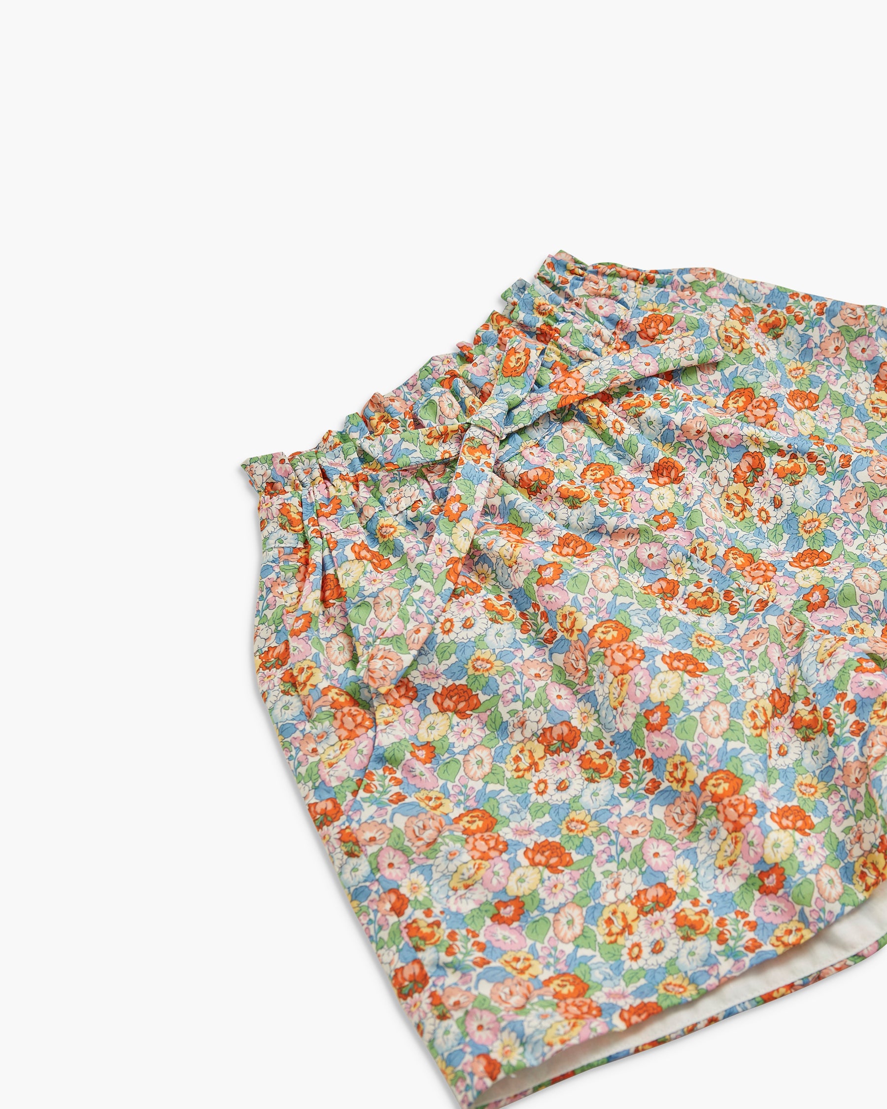 Floral patterned fabric on a white background