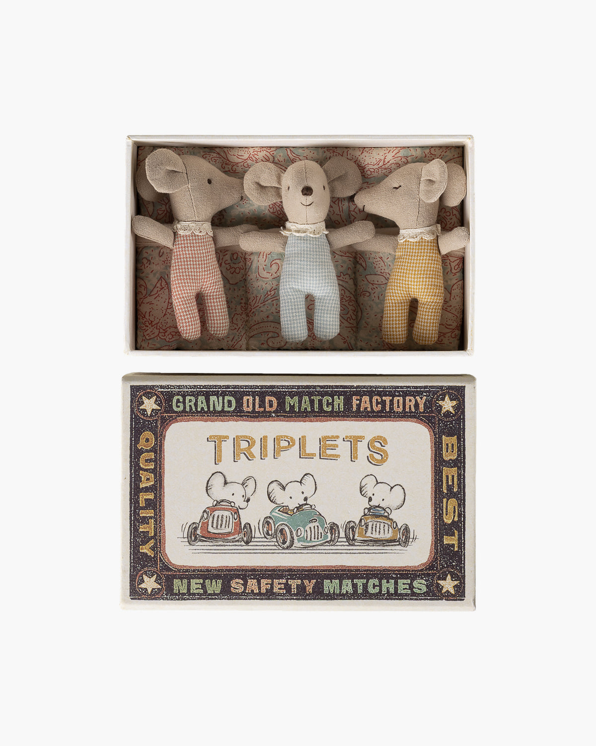 Triplets, Baby Mice in Matchbox - Checker