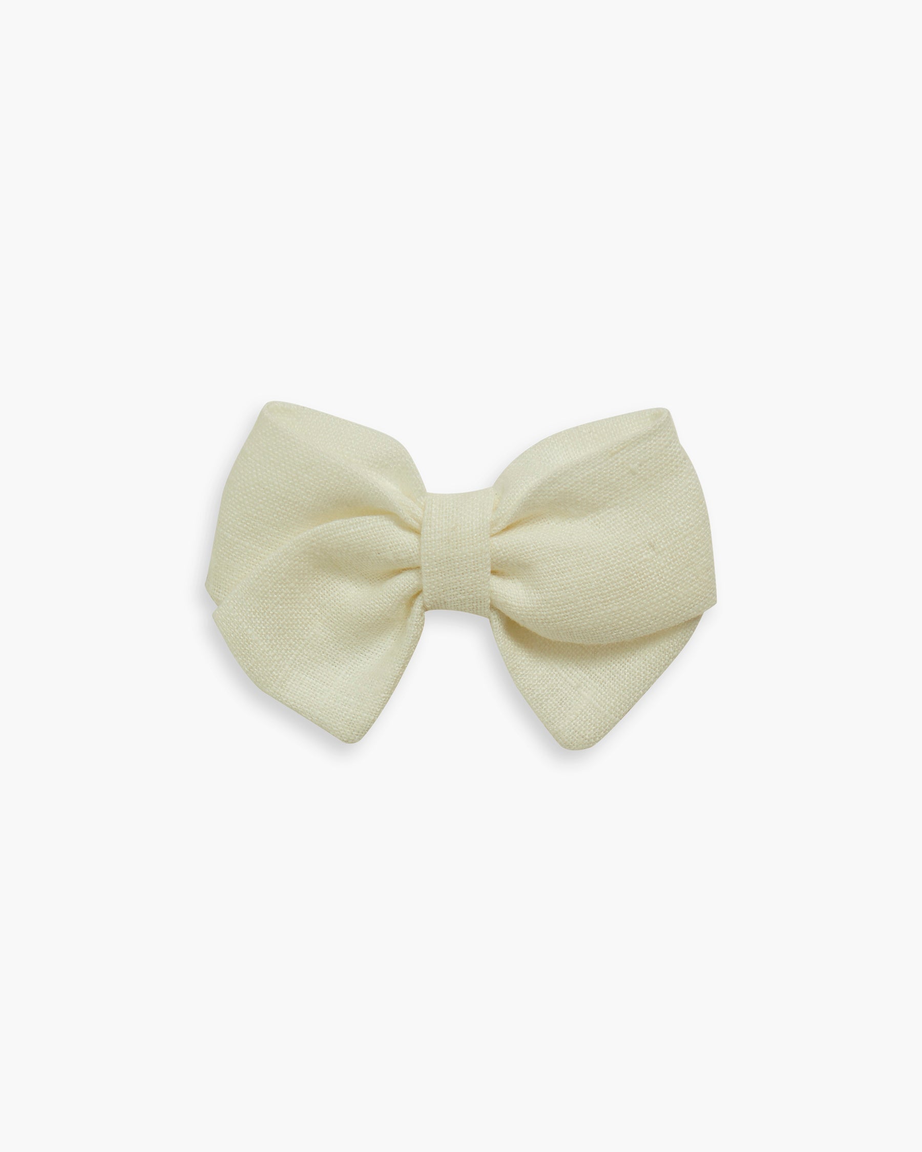 Mona Linen Bow Milk White
