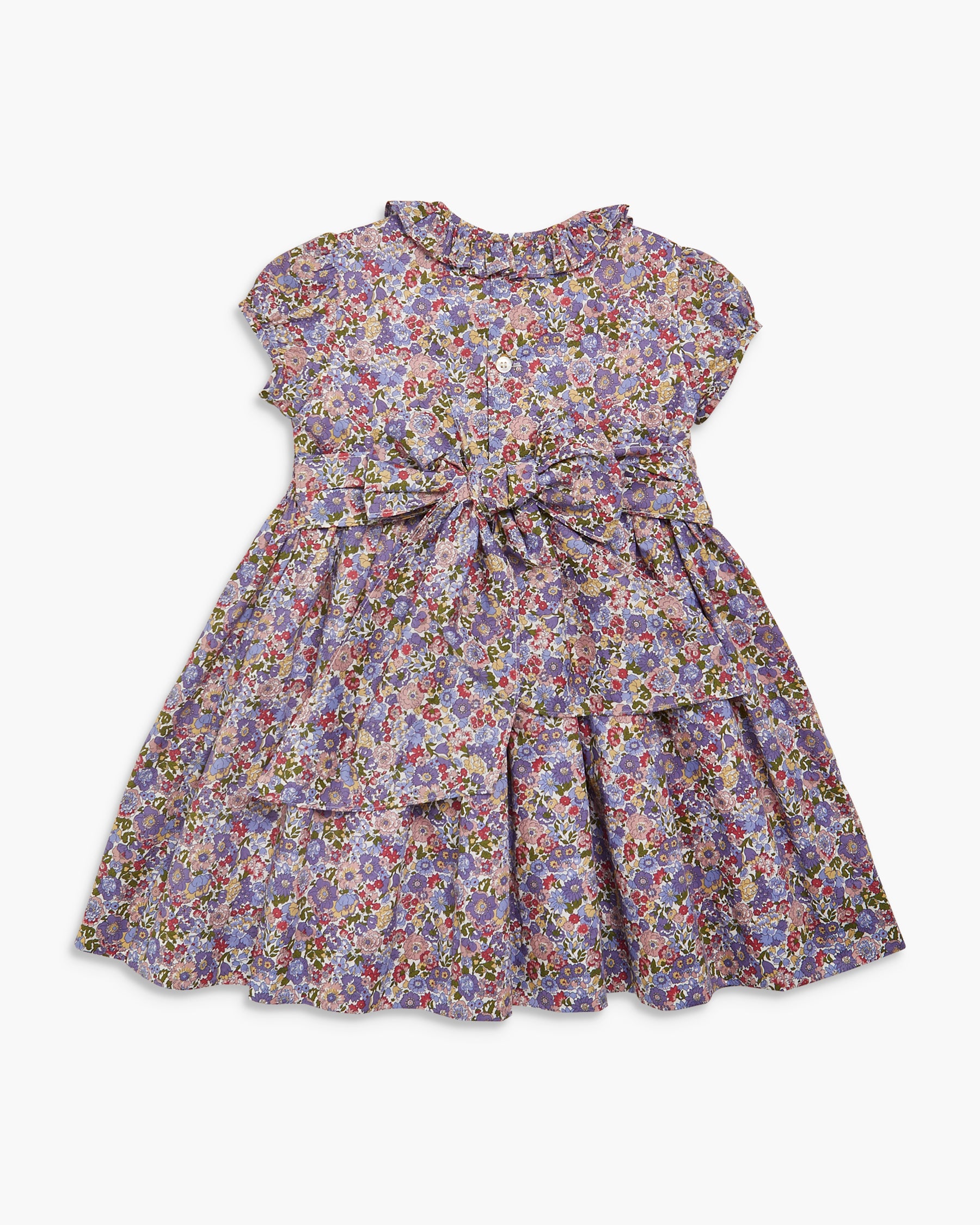 Floral dress with a bow on a white background