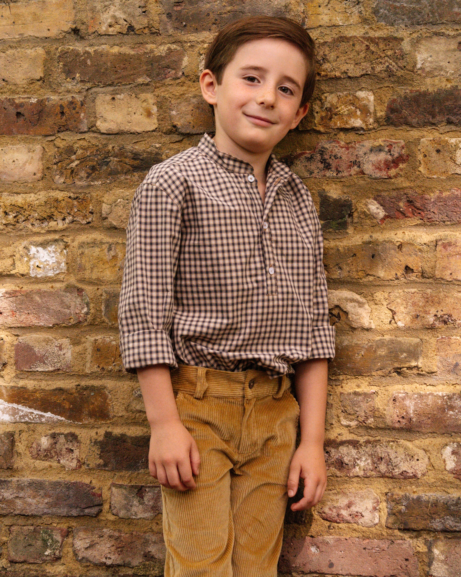 Pereprine Shirt Mustard Brown Check