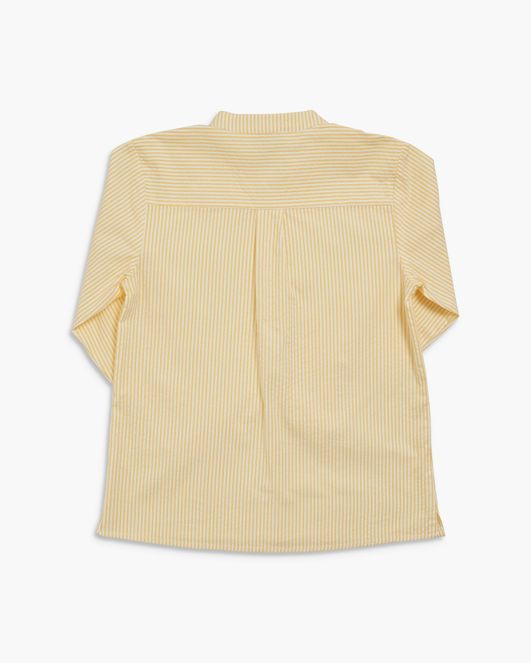 Yellow striped shirt on a white background