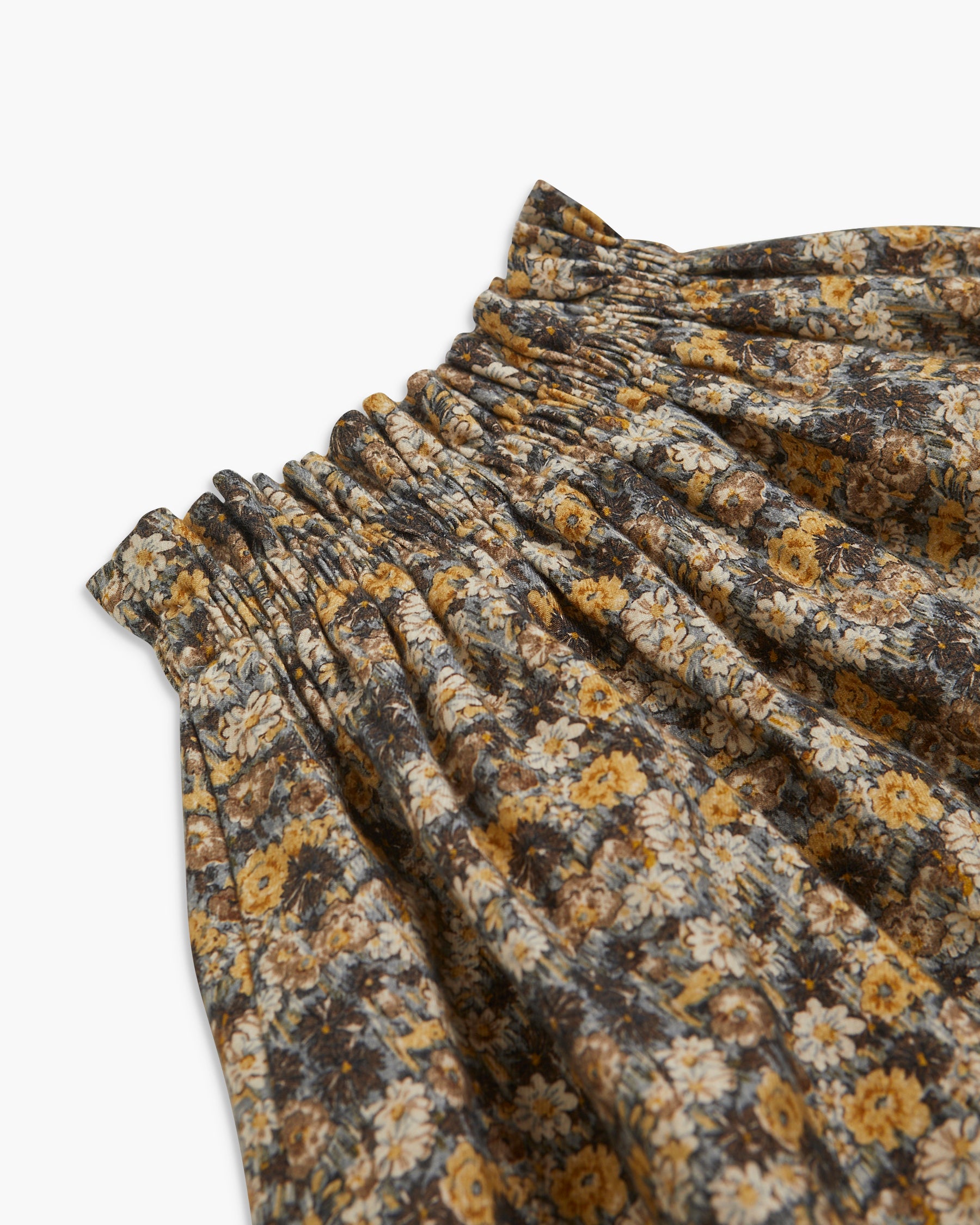 Floral patterned fabric with a white background