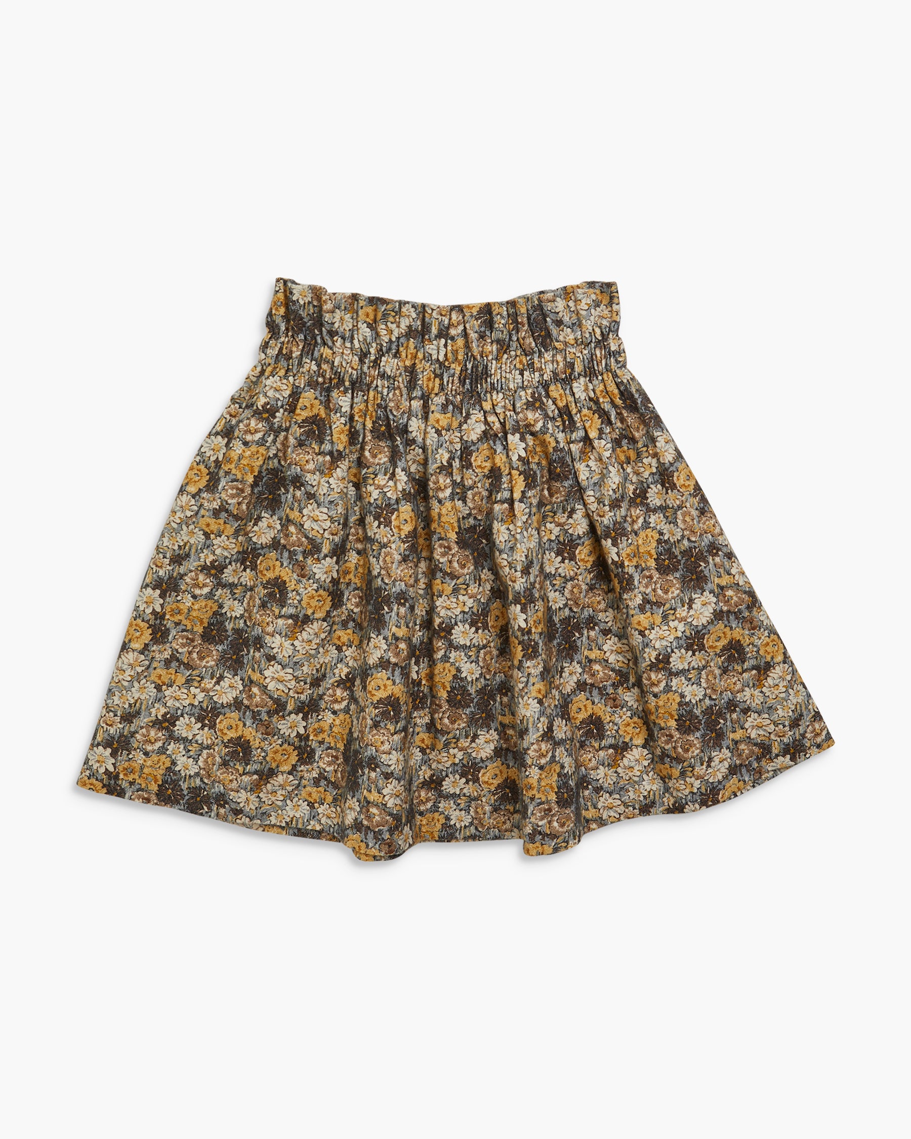 Floral patterned skirt on a white background