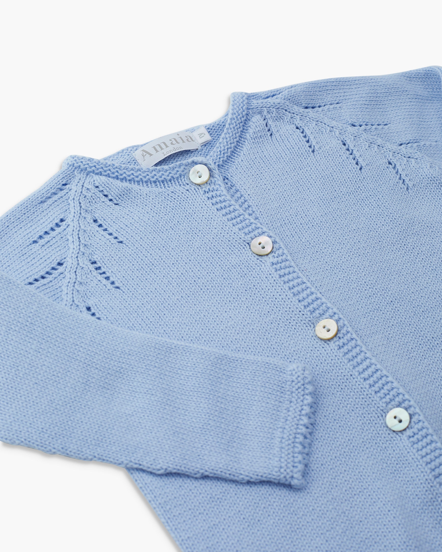 Puce Baby Cardigan Baby Blue