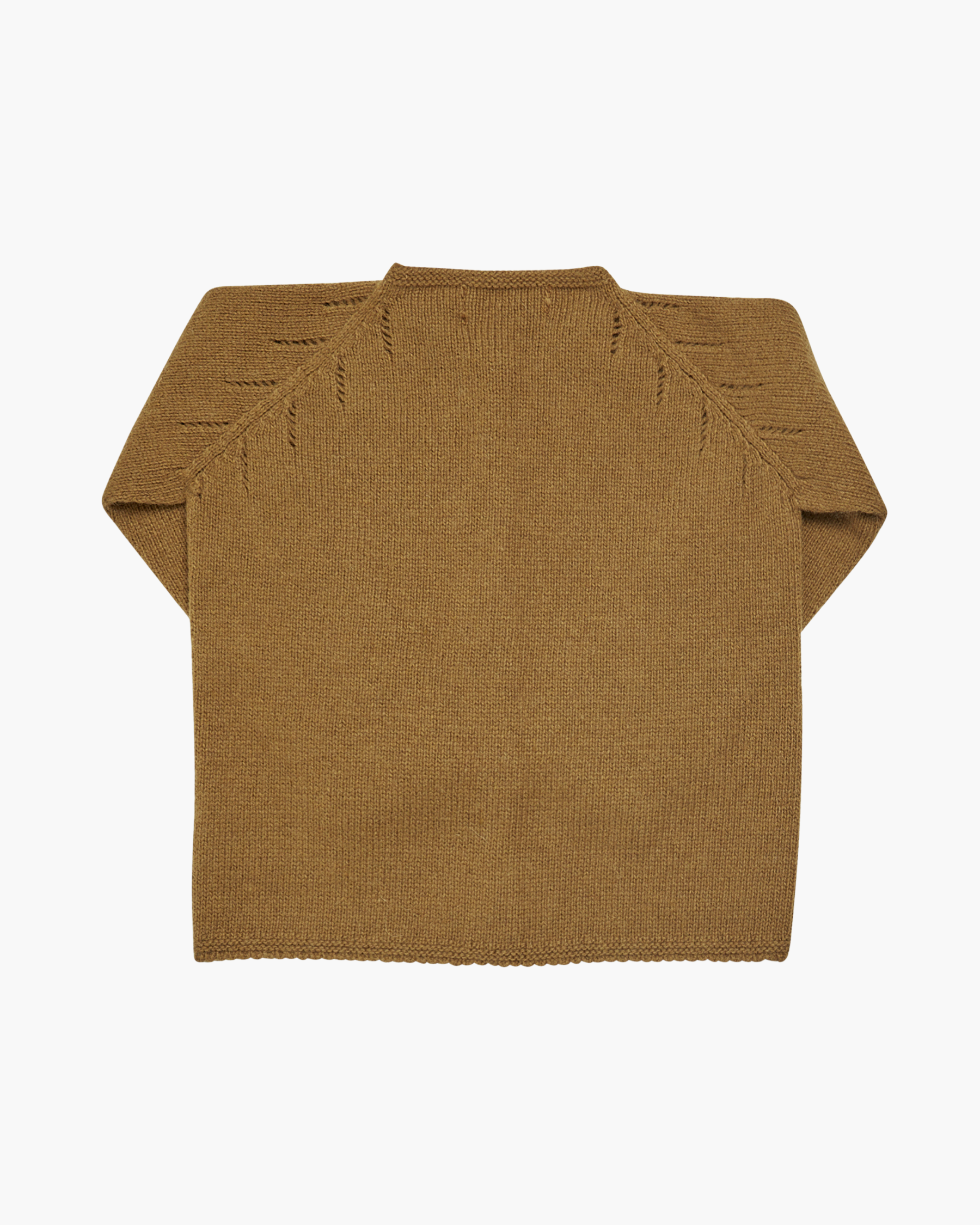 Brown knitted sweater on a white background