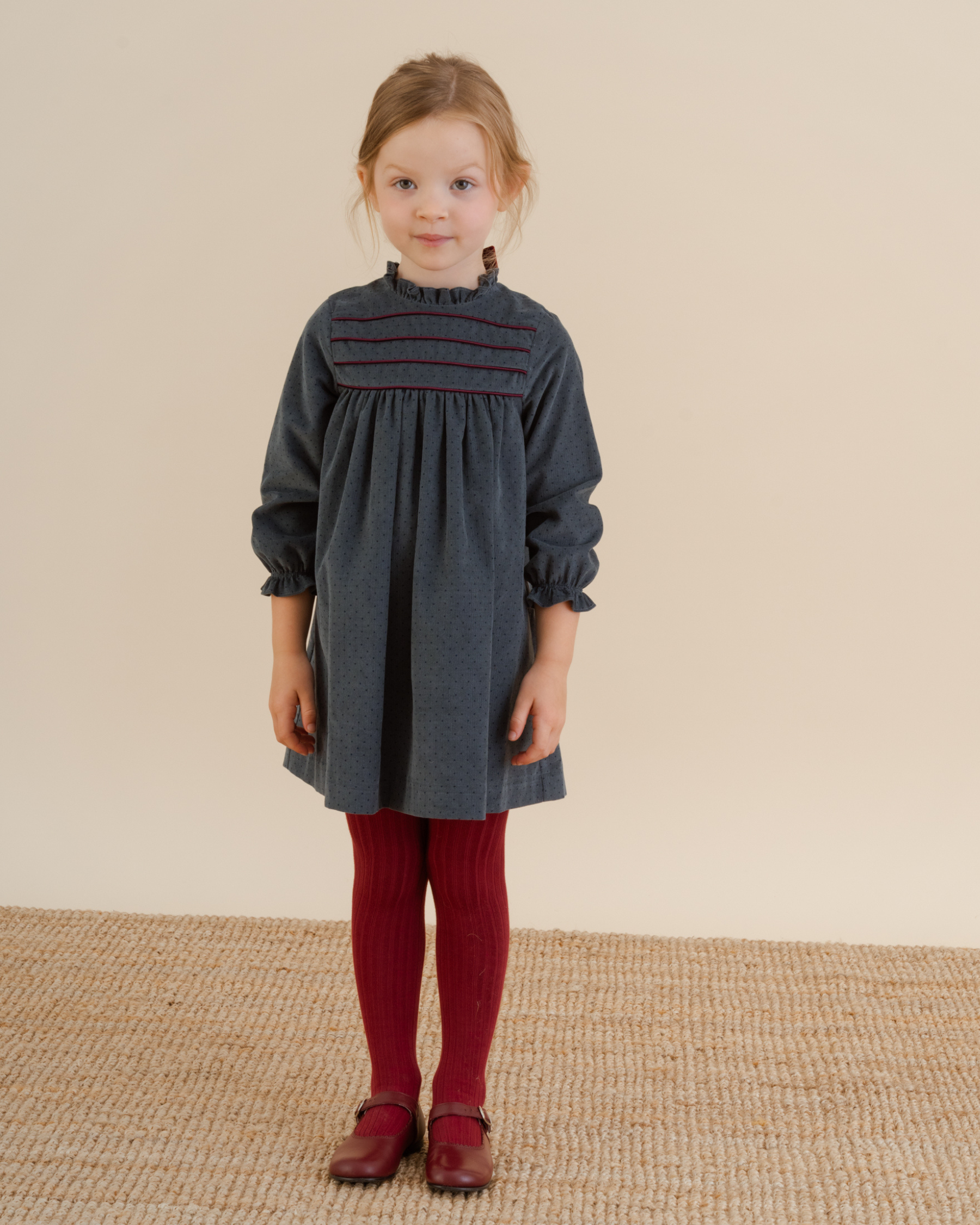 Ribbed Tights Granate Red