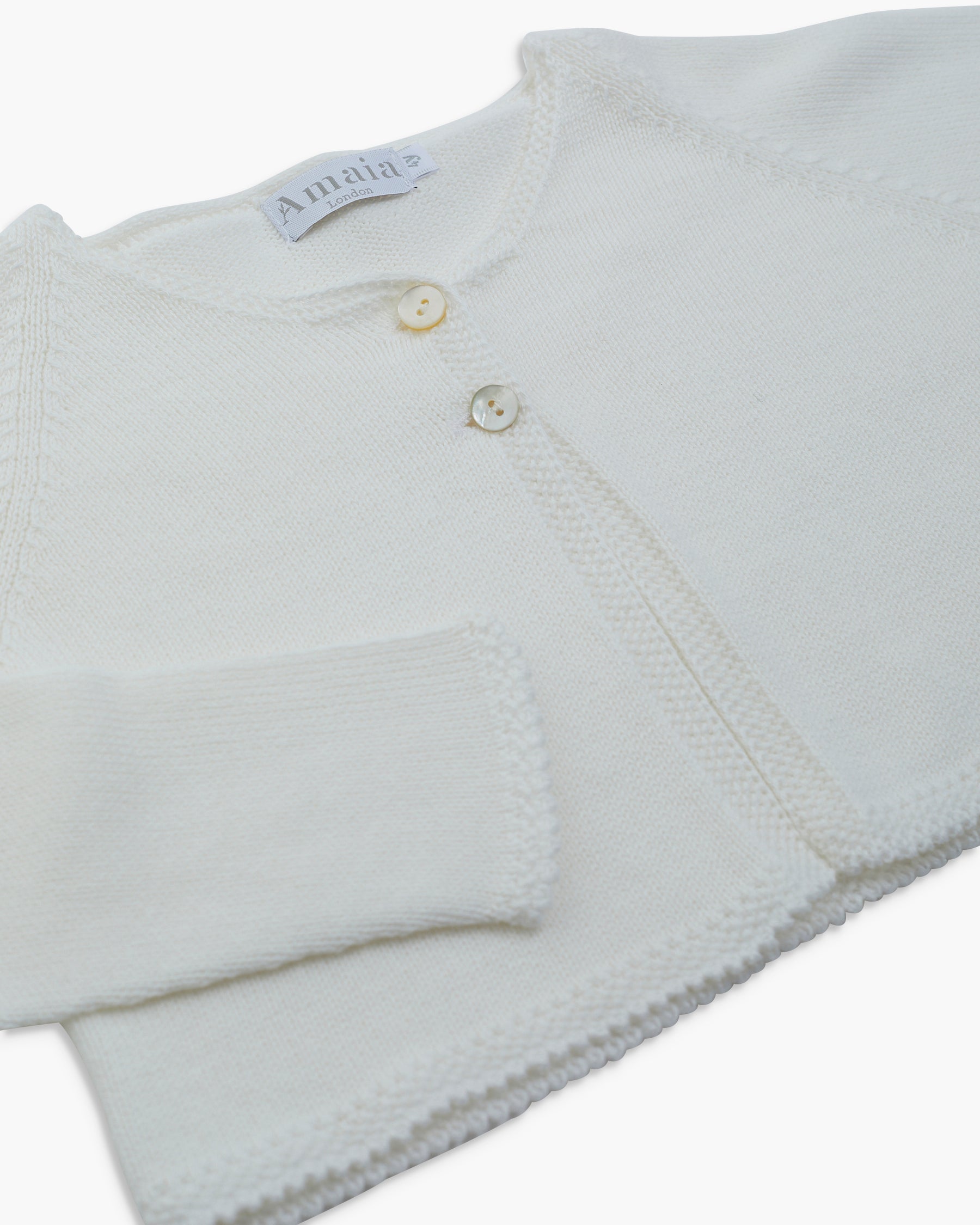 Rose Cropped Cardigan White