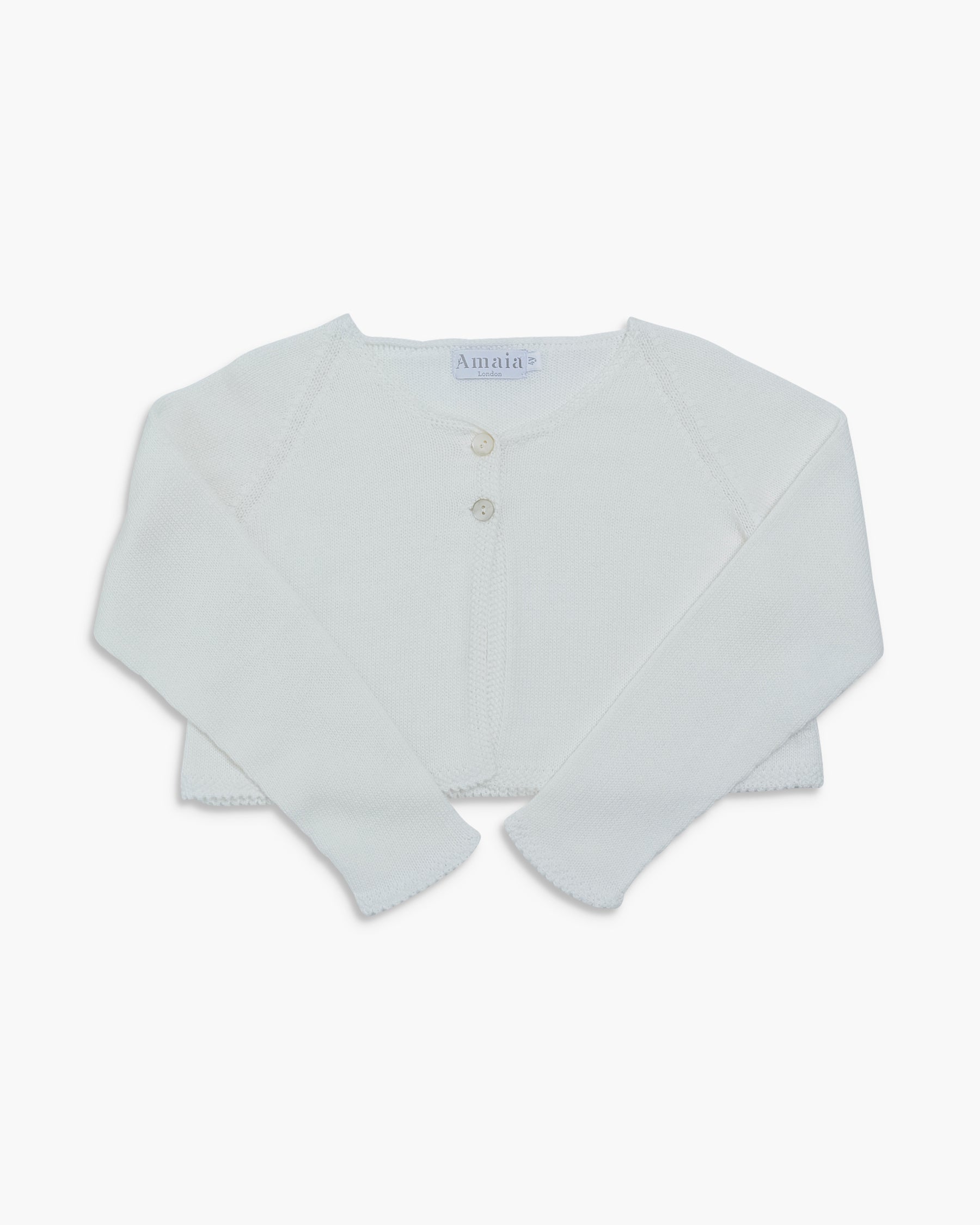 Rose Cropped Cardigan White